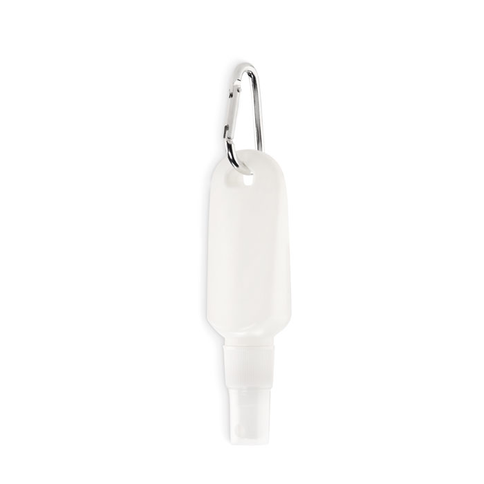 Zonnebrandspray-met-karabijnhaak-30-ml-SPF25-bedrukken-wit