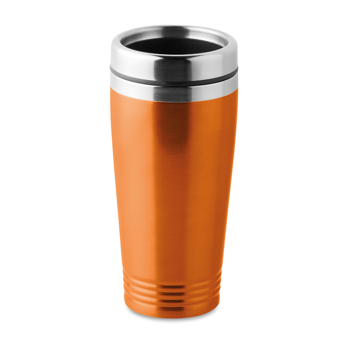 RVS-thermosbeker-met-kunststof-deksel-400-ml-bedrukken-oranje