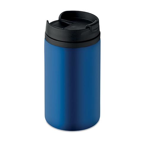 RVS-thermosbeker-met-kunststof-binnenzijde-250-ml-bedrukken-blauw