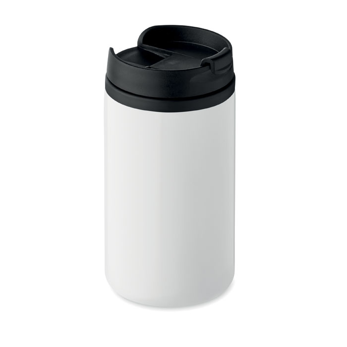 RVS-thermosbeker-met-kunststof-binnenzijde-250-ml-bedrukken-wit