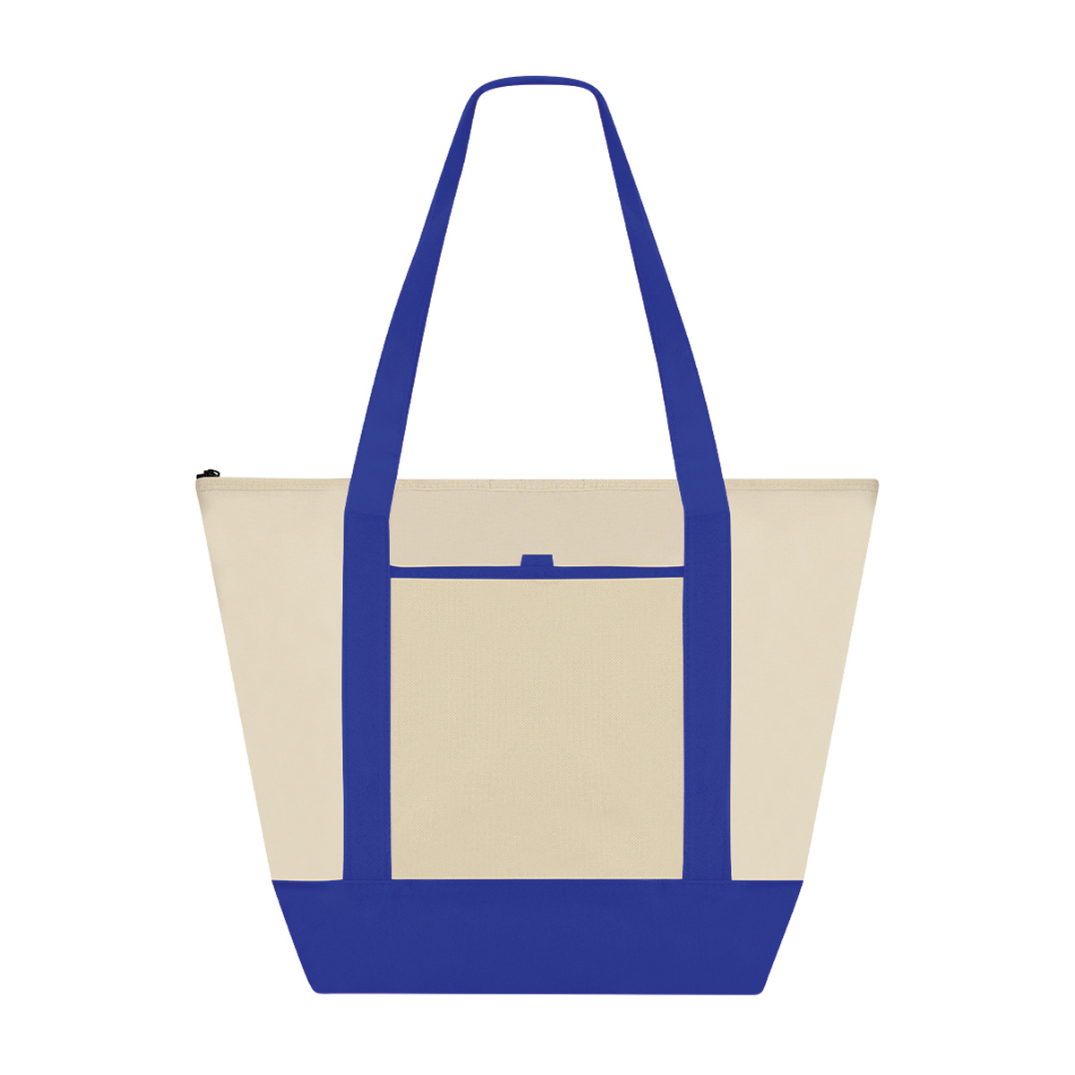 Koeltas-met-voorvak-Non-woven-34-x-445-cm-bedrukken-blauw