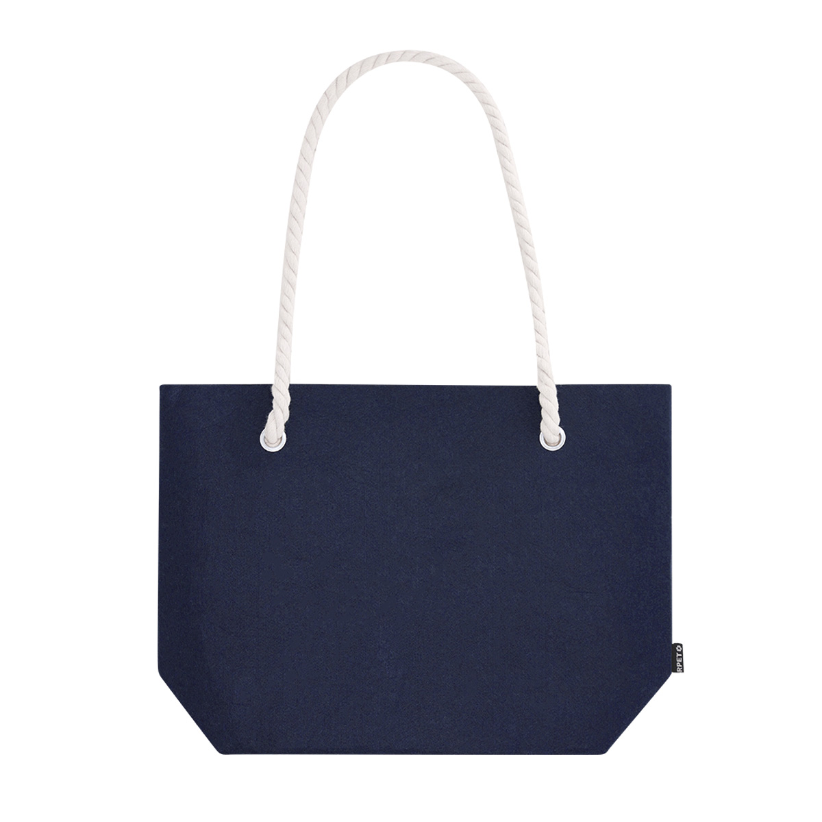 Strandtas-met-katoenen-draaghengsels-RPET-vilt-bedrukken-donkerblauw