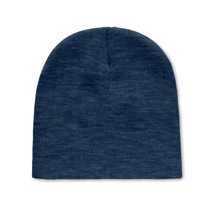 Gebreide-RPET-polyester-beanie-bedrukken-donkerblauw