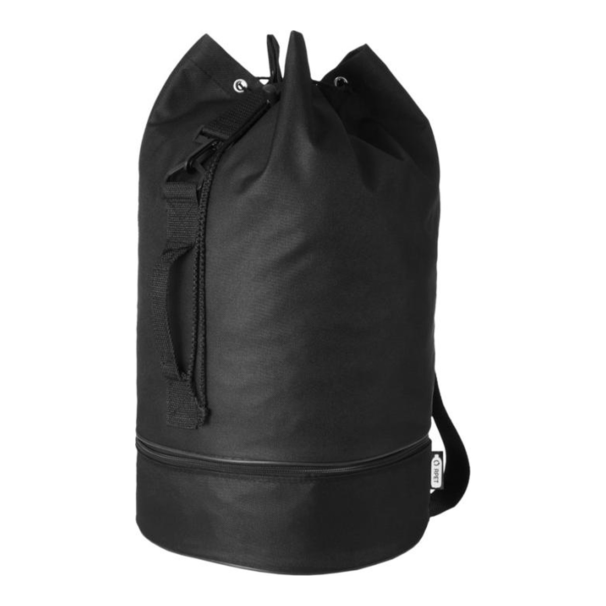 Plunjebaal-strandtas-600D-RPET-polyester-35-liter-bedrukken-zwart