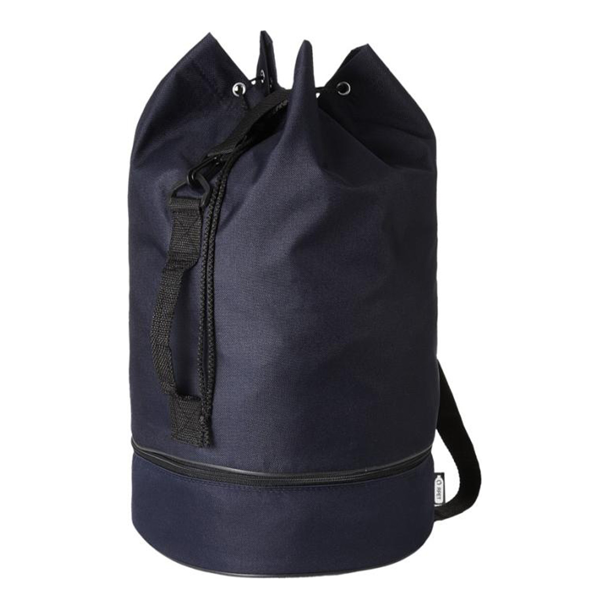 Plunjebaal-strandtas-600D-RPET-polyester-35-liter-bedrukken-donkerblauw