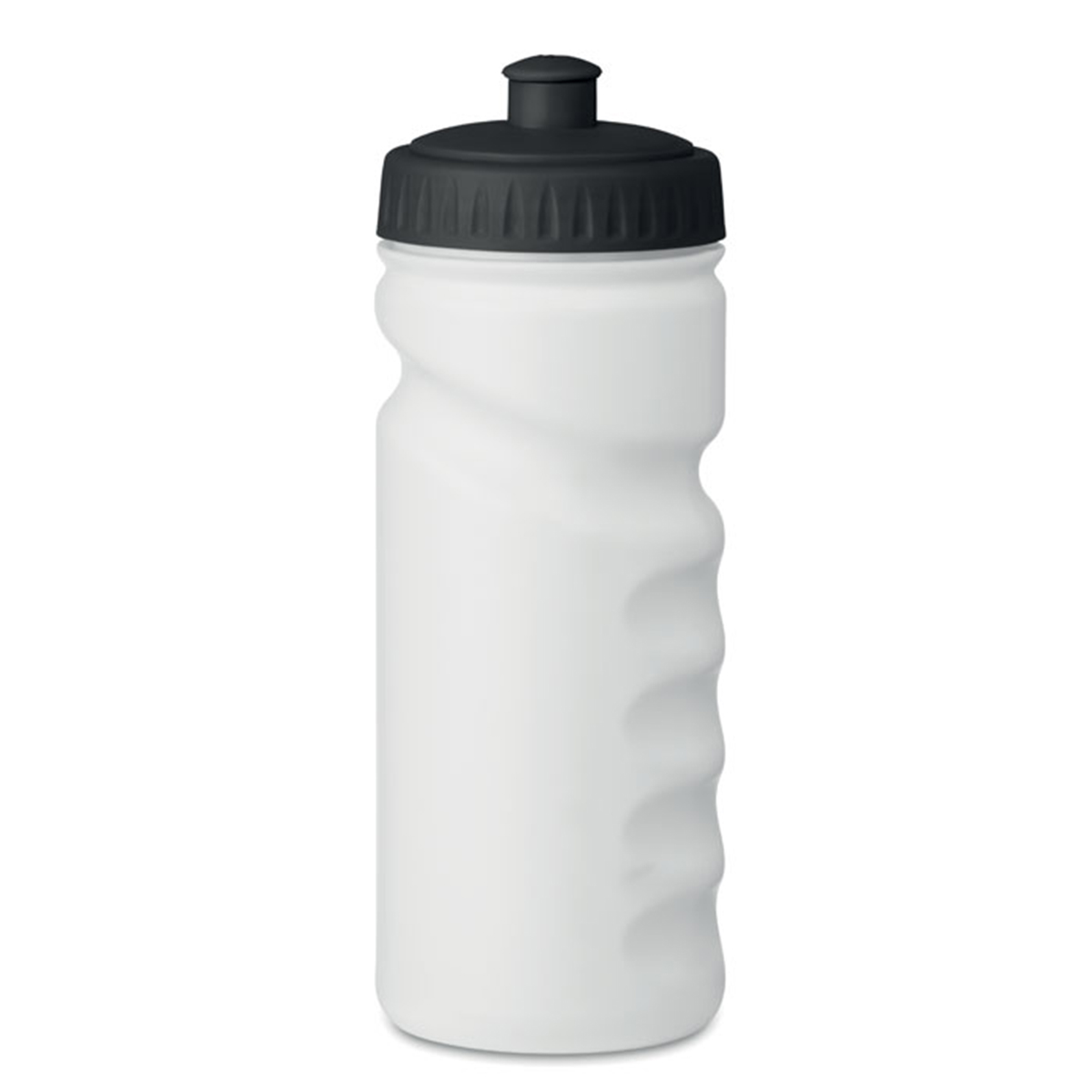 Sportbidon-met-gekleurde-dop-Polyethyleen-500-ml-bedrukken-zwart