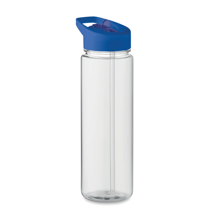 Transparante-waterfles-met-rietje-RPET-650-ml-bedrukken-blauw