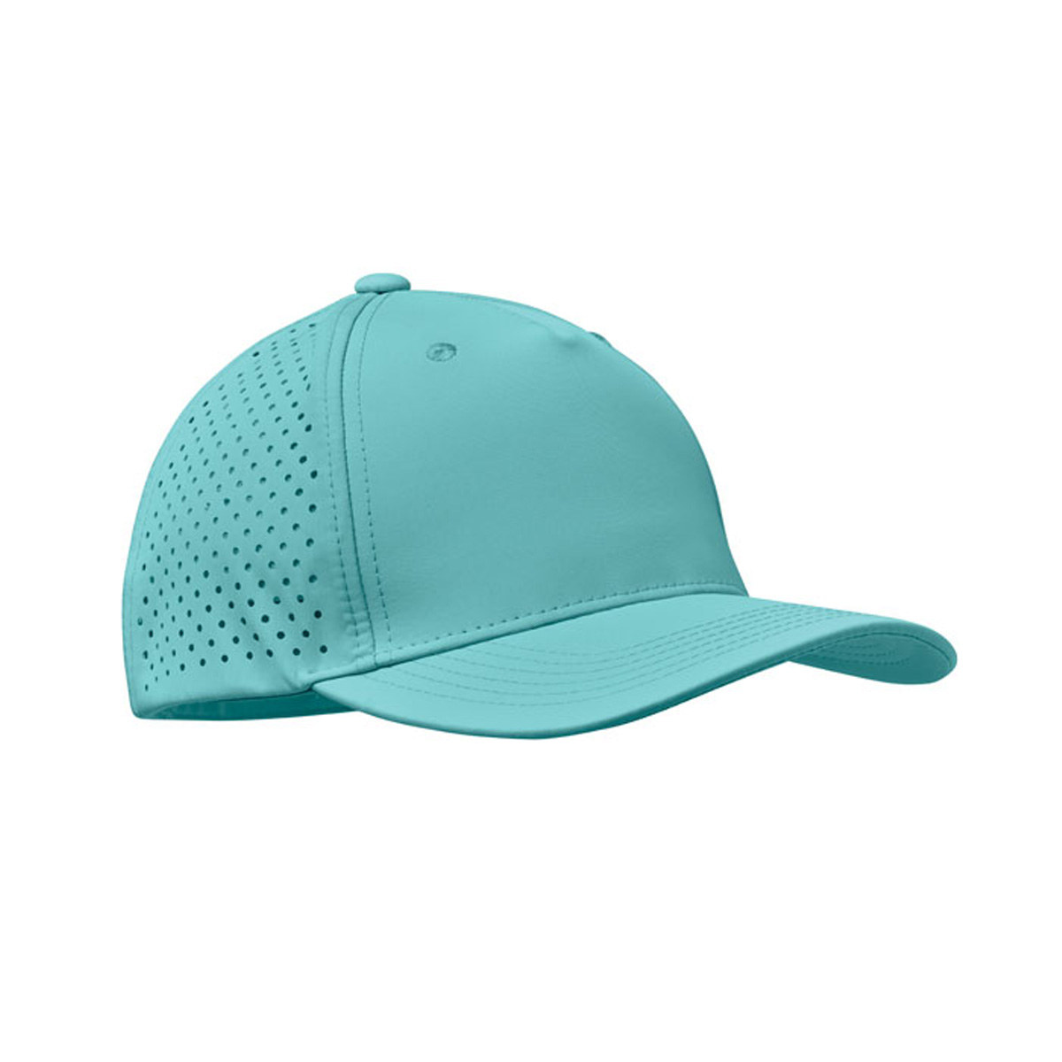 Baseball-pet-met-klittenbandsluiting-Waterafstotend-130-gm-bedrukken-turquoise