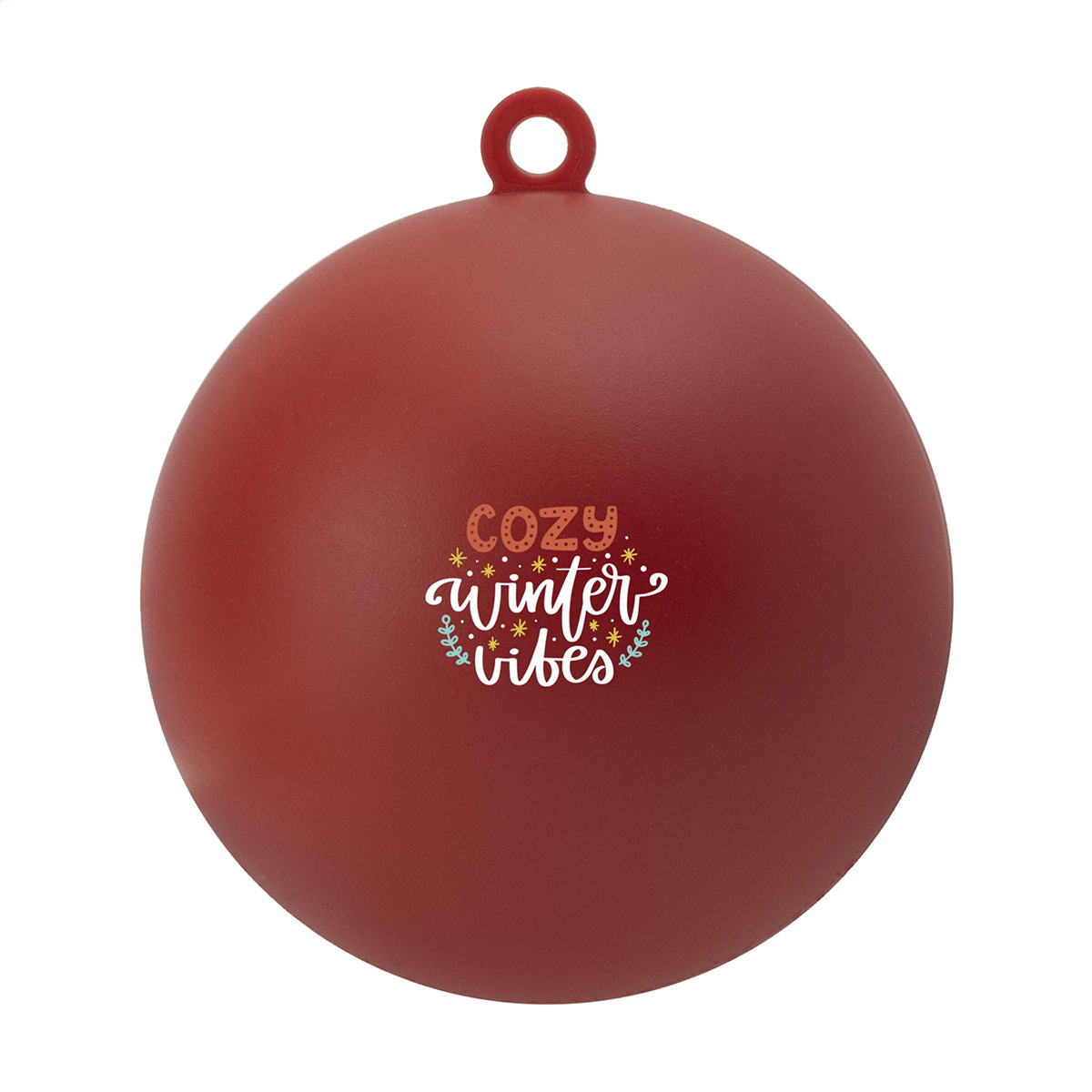 Kerstbal-Gerecycled-polypropyleen-Matte-finish-7-cm-bedrukken-rood