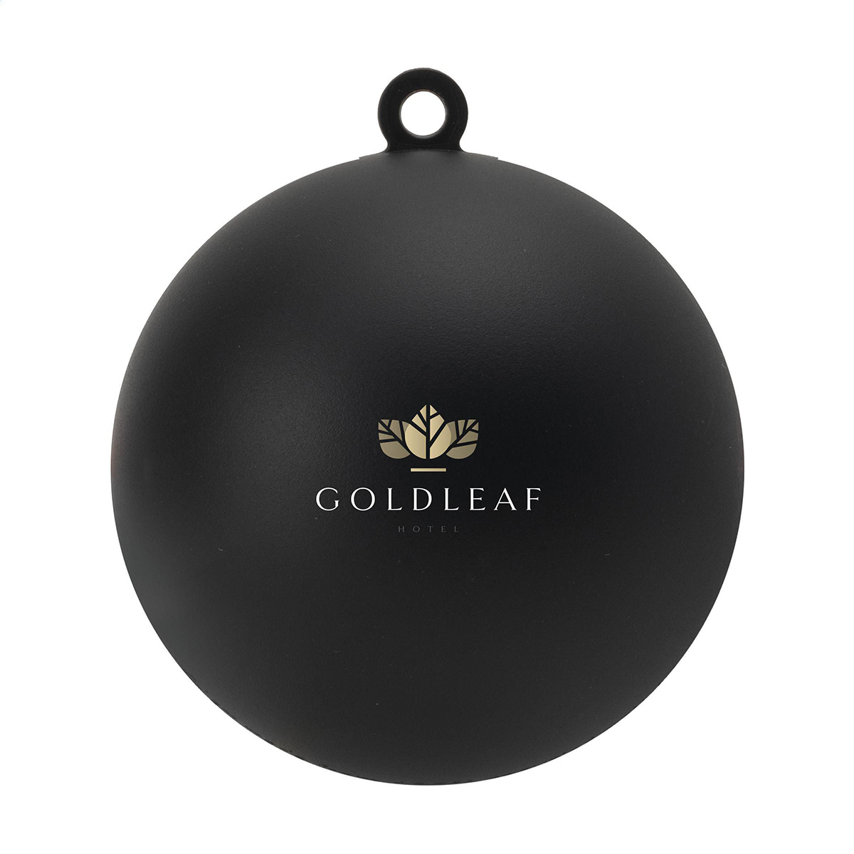 Kerstbal-met-matte-finish-Gerecycled-polypropyleen-7-cm-bedrukken-zwart