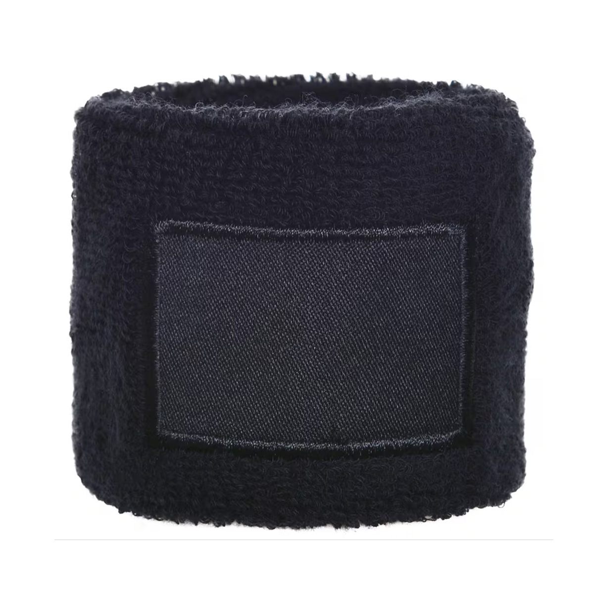 Katoenen-zweetbandje-met-patch-bedrukken-zwart