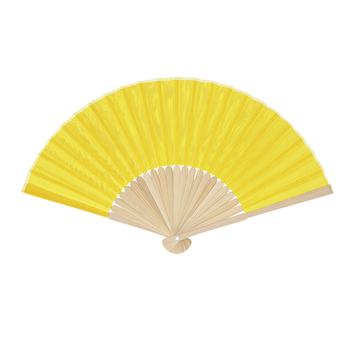 Sunset-waaier-Bamboe-Polyester-doek-bedrukken-geel