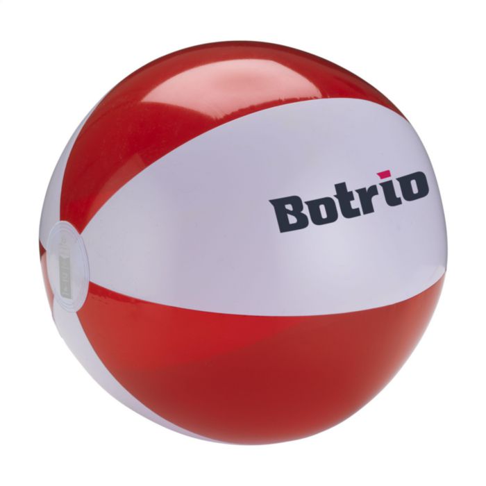 Gestreepte-strandbal-Kunststof-30-cm-bedrukken-rood