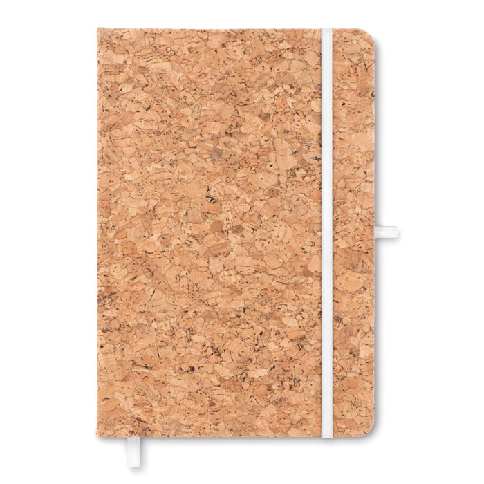 A5-notitieboek-met-kurken-kaft-Gerecycled-papier-96-vellen-bedrukken-wit