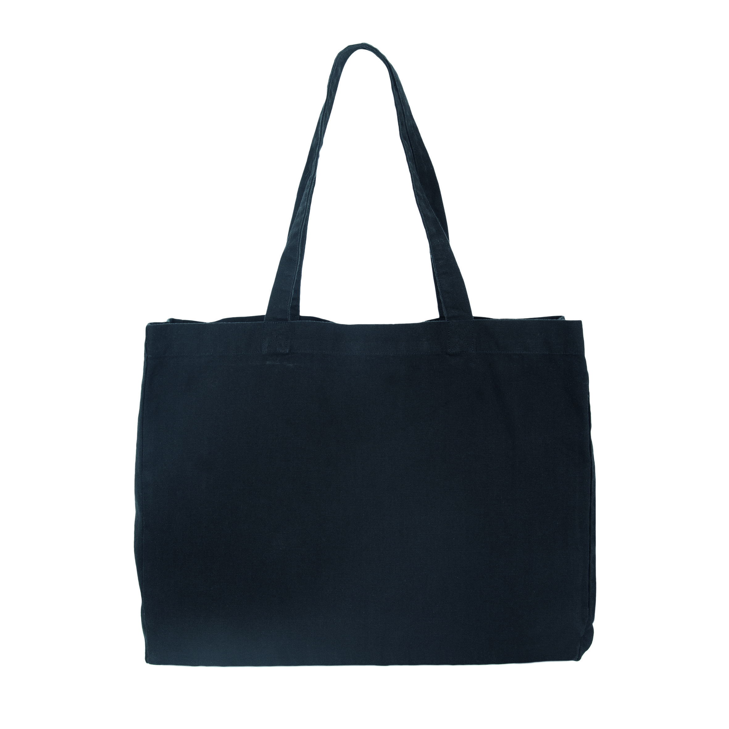 Kimood-rechthoekige-strandtas-Katoen-49-x-37-cm-26-liter-bedrukken-washed-black