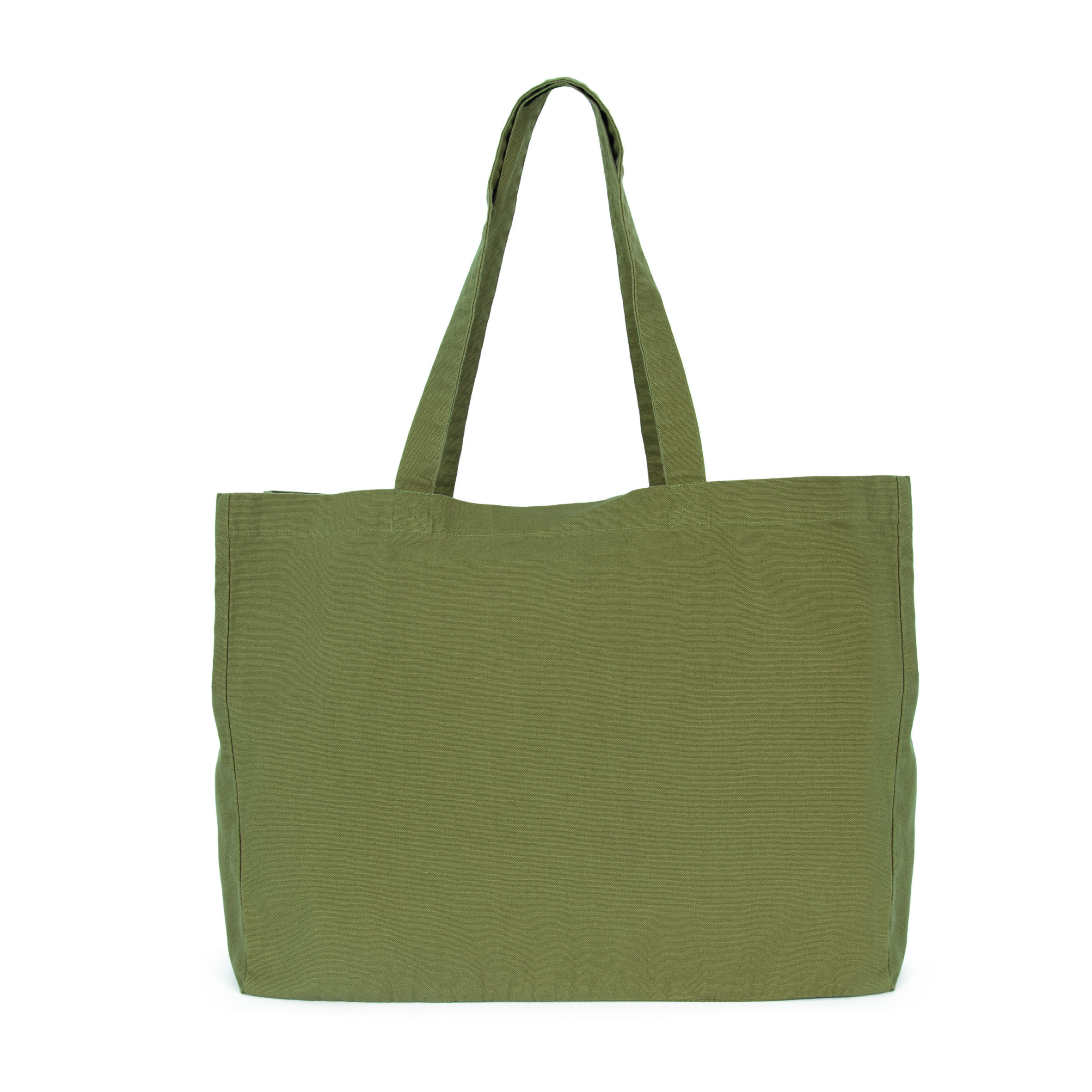 Kimood-rechthoekige-strandtas-Katoen-49-x-37-cm-26-liter-bedrukken-washed-lichen-green