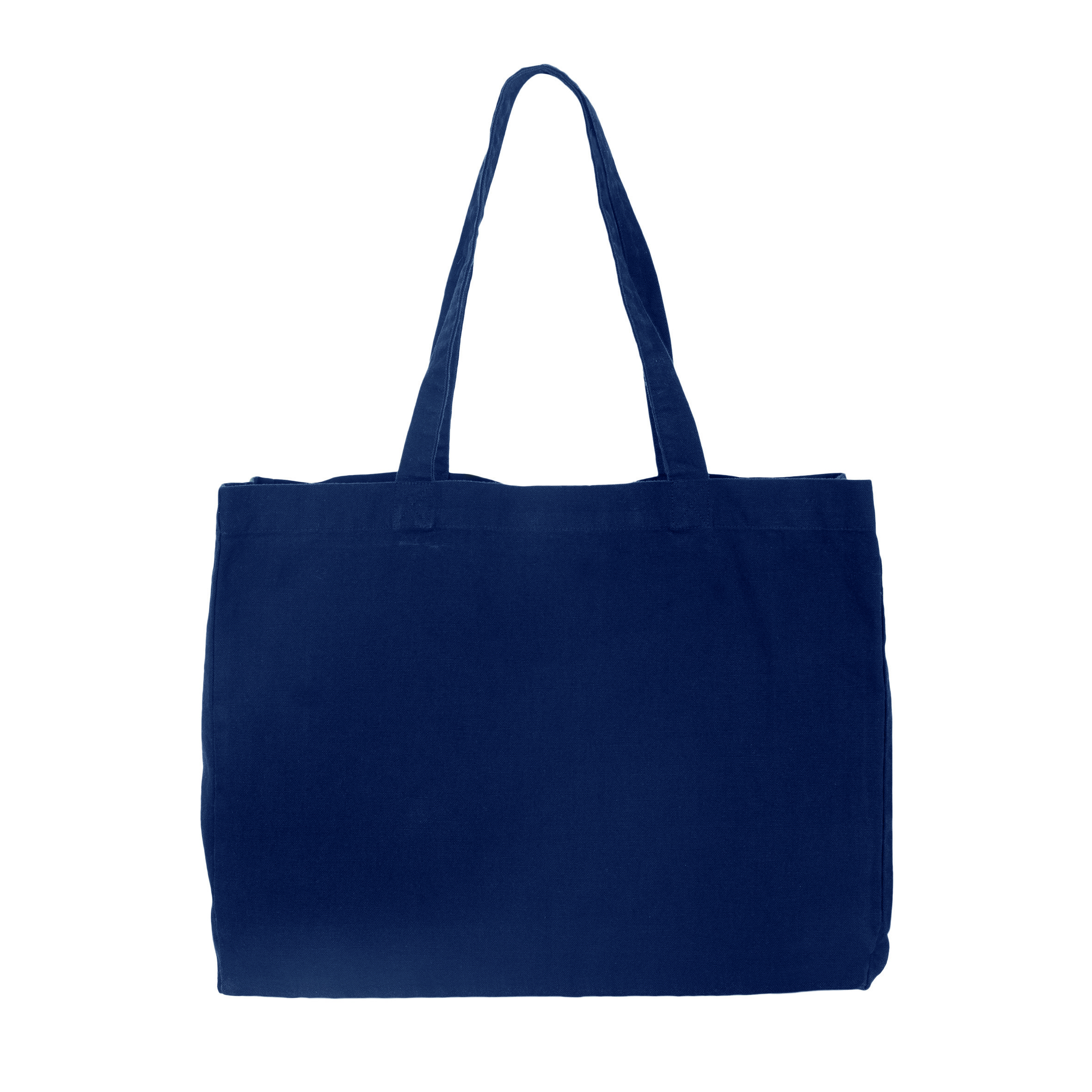 Kimood-rechthoekige-strandtas-Katoen-49-x-37-cm-26-liter-bedrukken-washed-navy