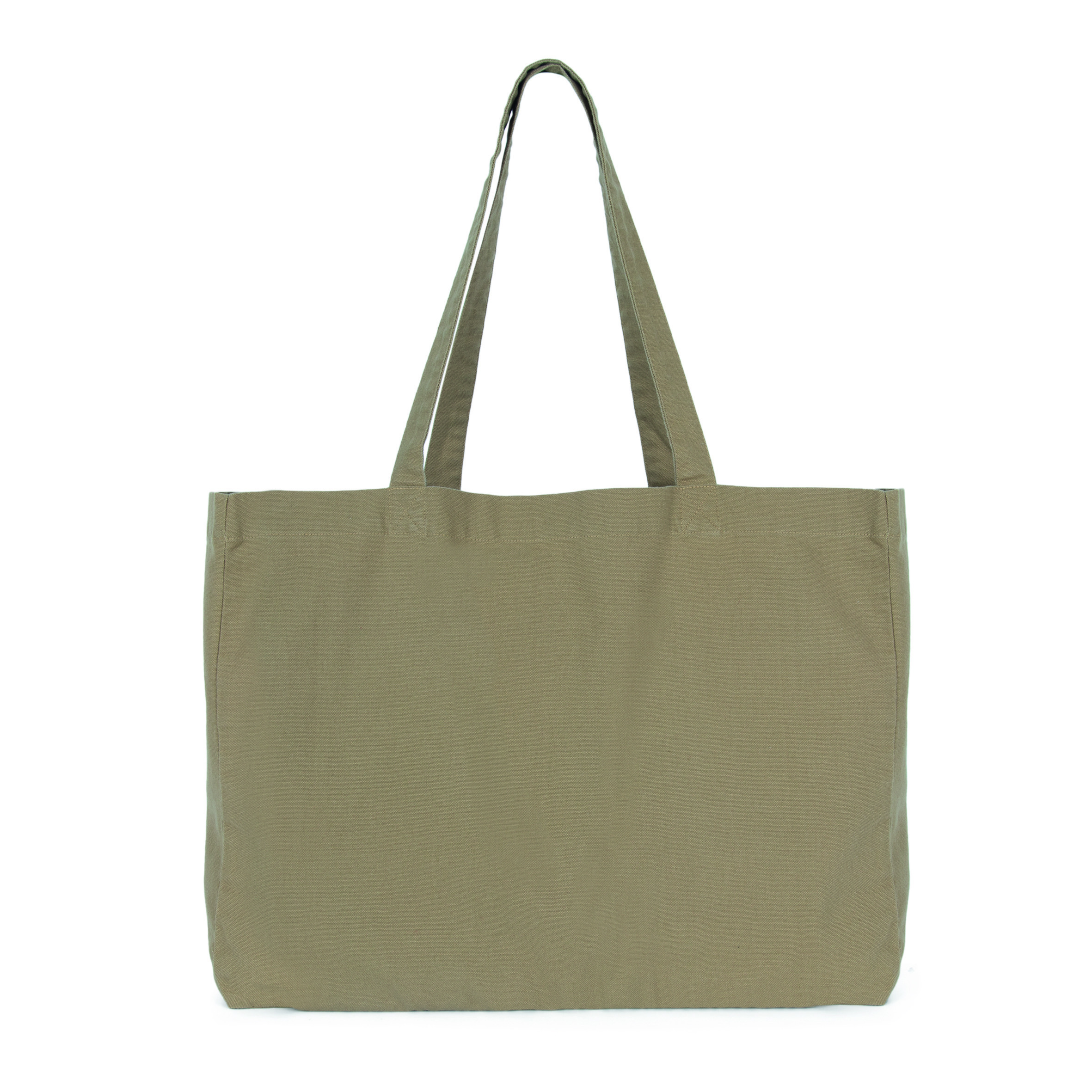 Kimood-rechthoekige-strandtas-Katoen-49-x-37-cm-26-liter-bedrukken-washed-olive-gray
