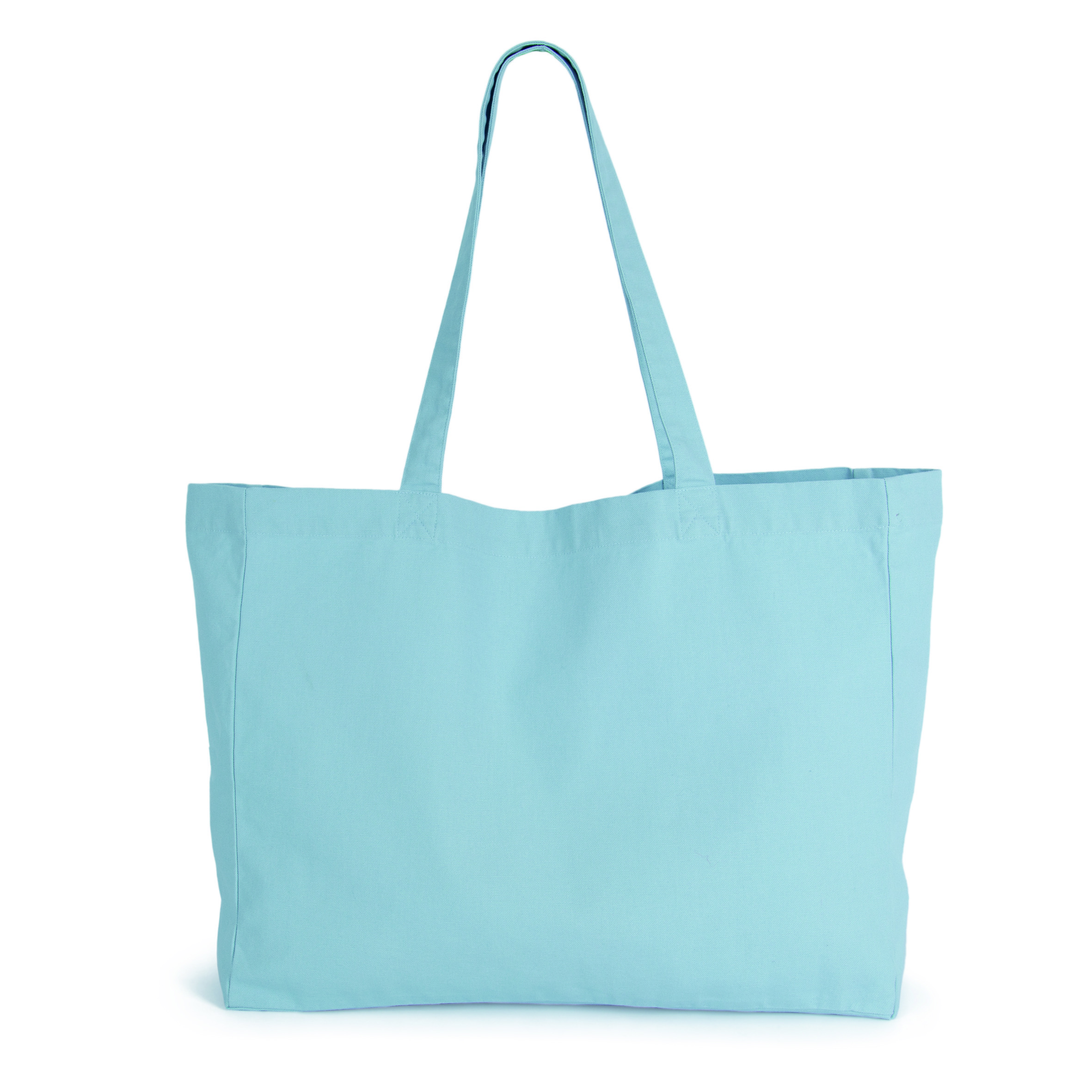 Kimood-rechthoekige-strandtas-Katoen-49-x-37-cm-26-liter-bedrukken-washed-pearl-blue