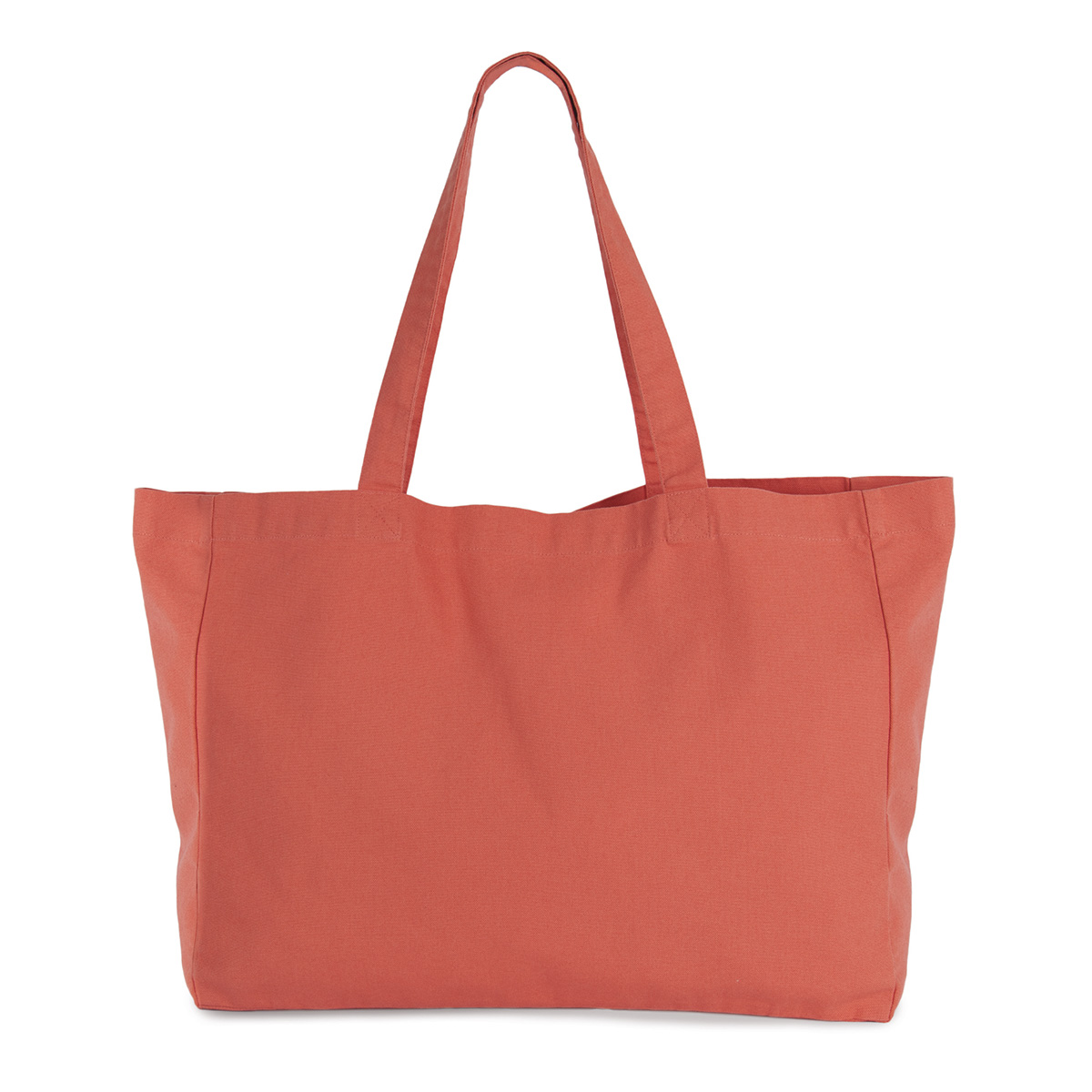 Kimood-rechthoekige-strandtas-Katoen-49-x-37-cm-26-liter-bedrukken-washed-tawny-orange