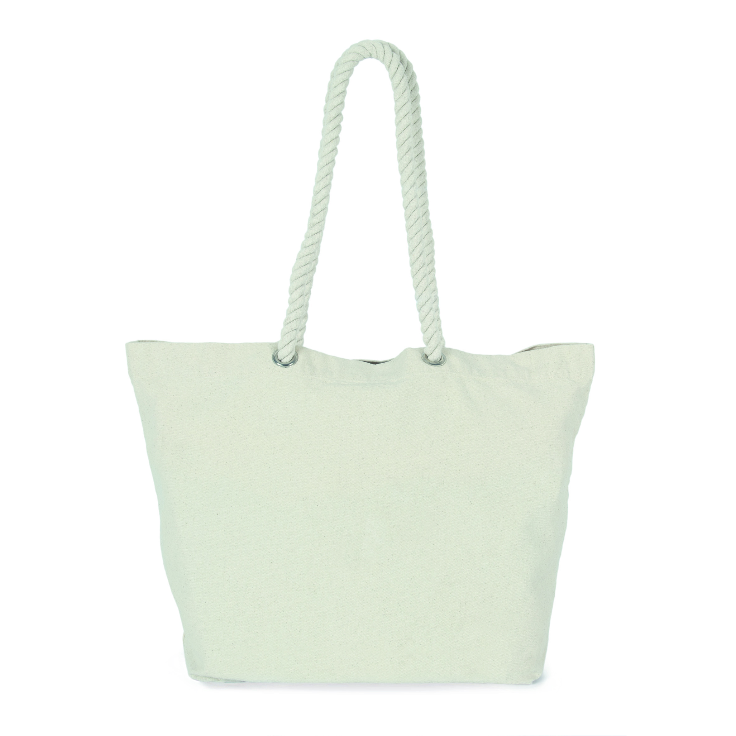 Kimood-strandtas-met-gevlochten-draaghengsels-Katoen-53-x-38-cm-31-liter-bedrukken-washed-natural