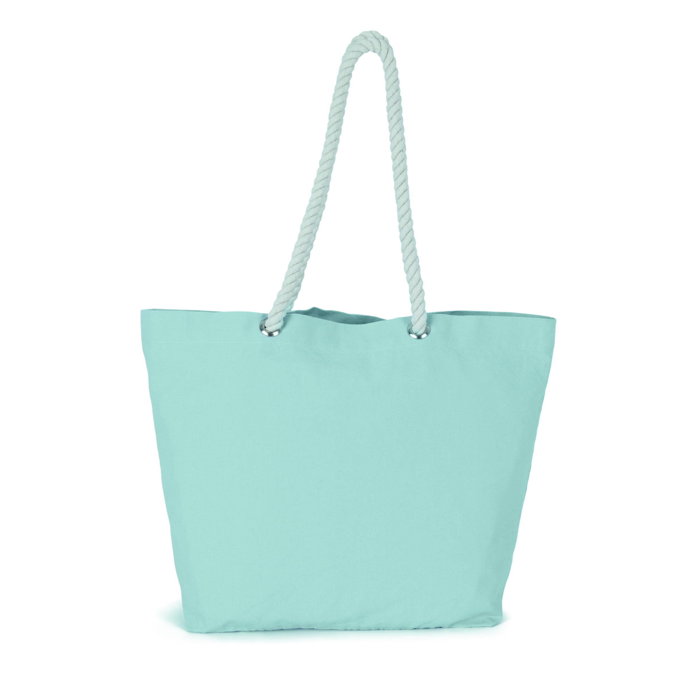 Kimood-strandtas-met-gevlochten-draaghengsels-Katoen-53-x-38-cm-31-liter-bedrukken-washed-pearl-blue