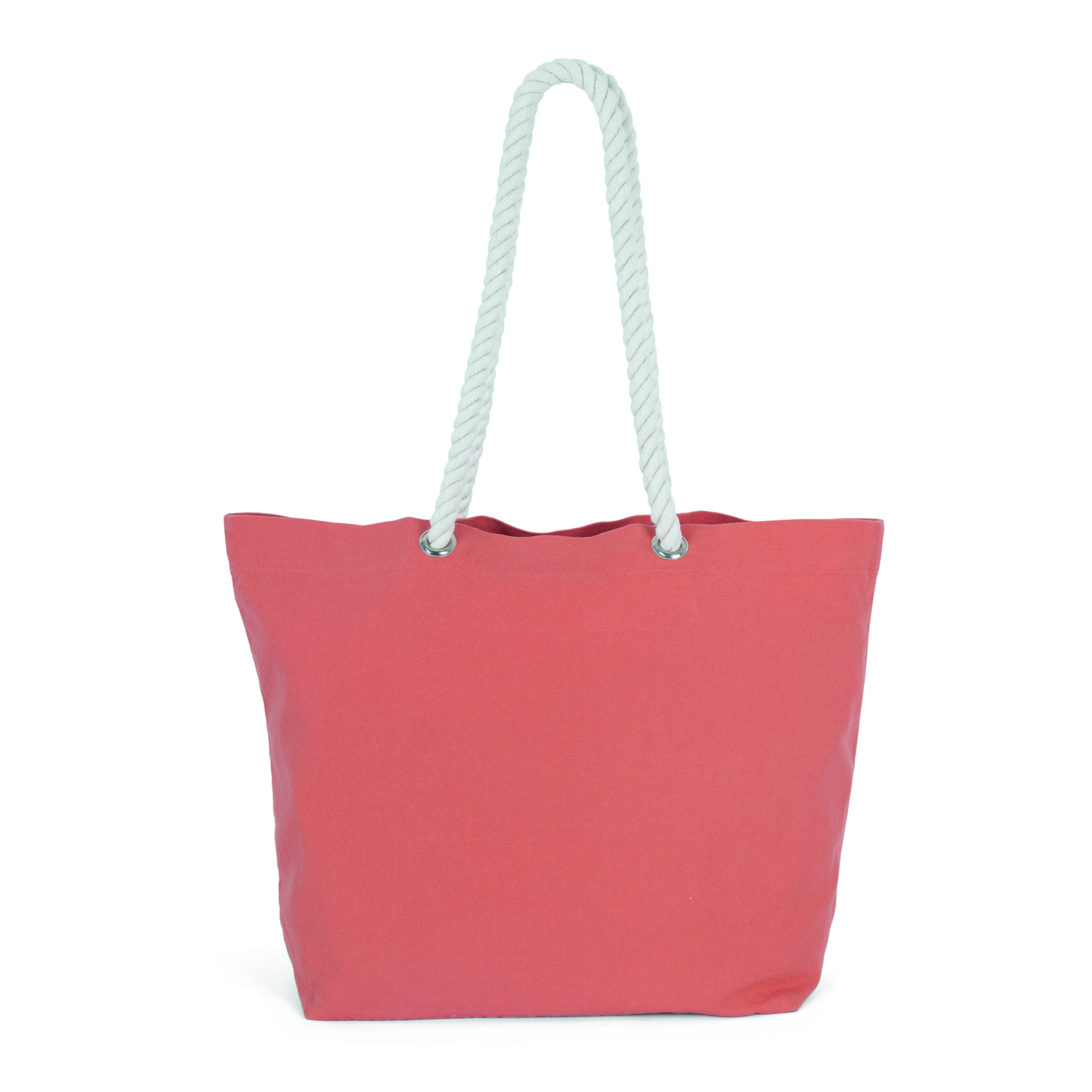 Kimood-strandtas-met-gevlochten-draaghengsels-Katoen-53-x-38-cm-31-liter-bedrukken-washed-tawny-orange