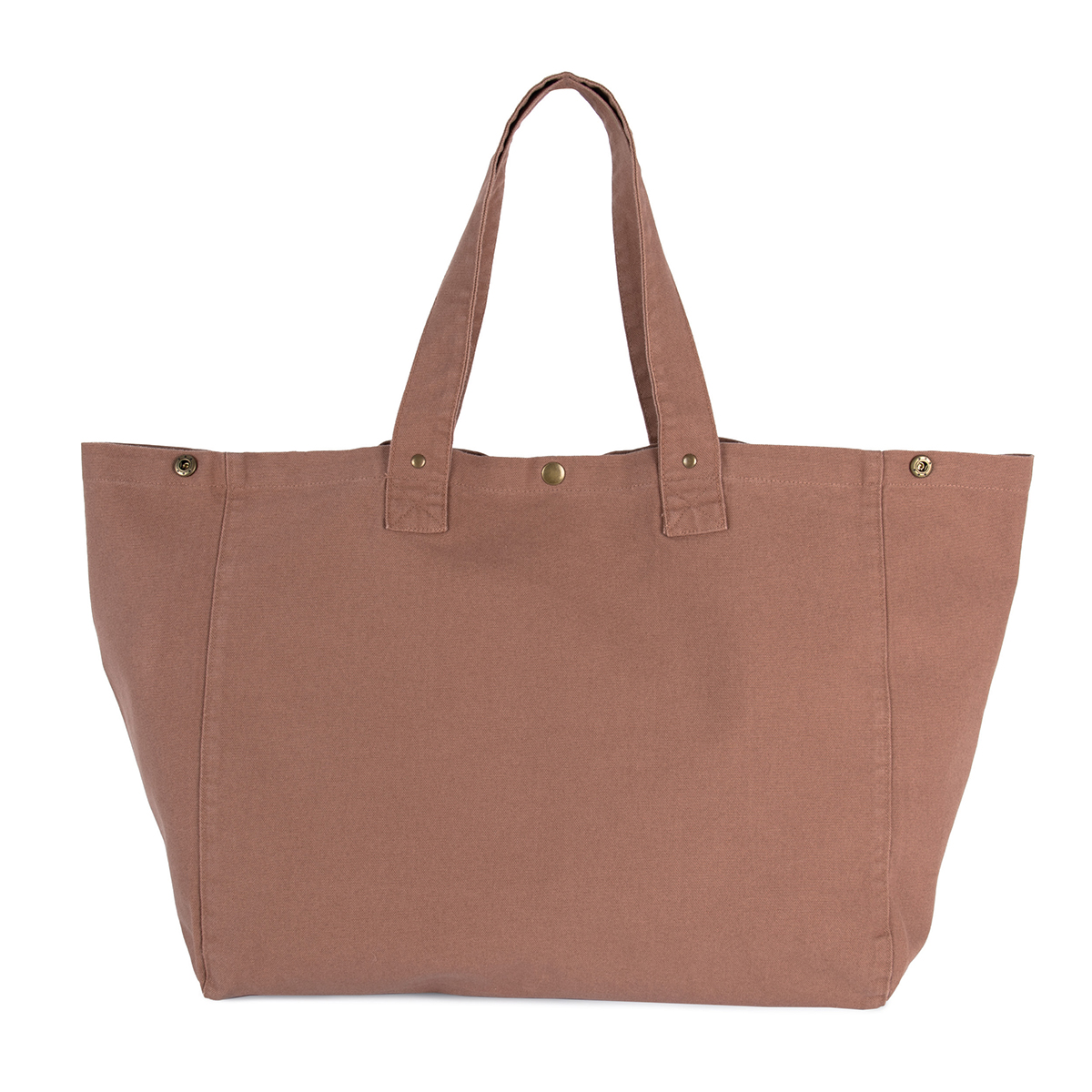 Kimood-strandtas-van-verwassen-katoen-66-x-37-cm-38-liter-bedrukken-washed-santal-brown