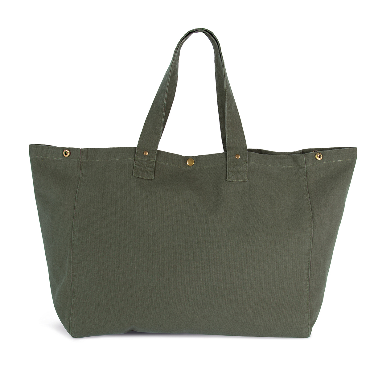 Kimood-strandtas-van-verwassen-katoen-66-x-37-cm-38-liter-bedrukken-washed-kombu-green