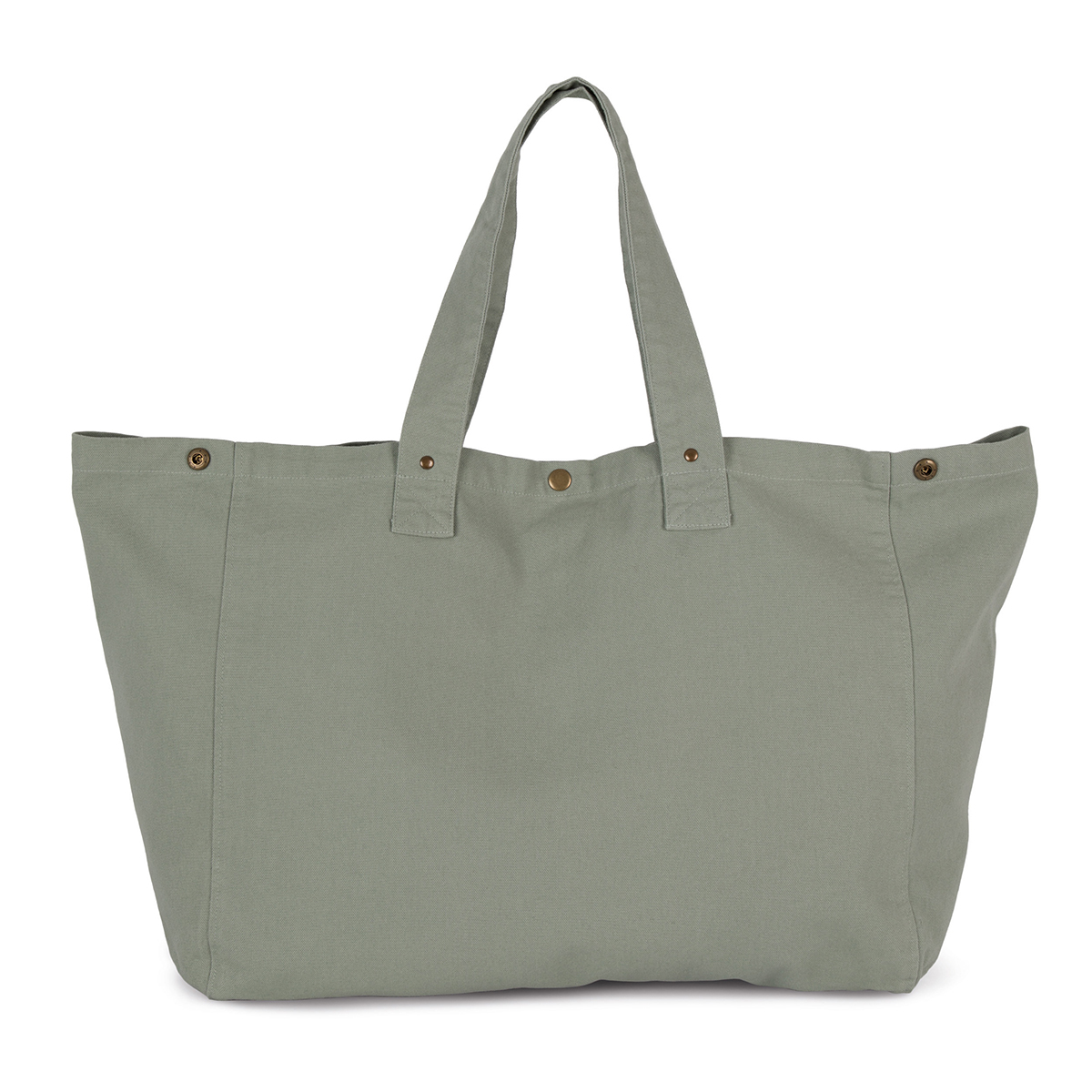 Kimood-strandtas-van-verwassen-katoen-66-x-37-cm-38-liter-bedrukken-washed-green-clay