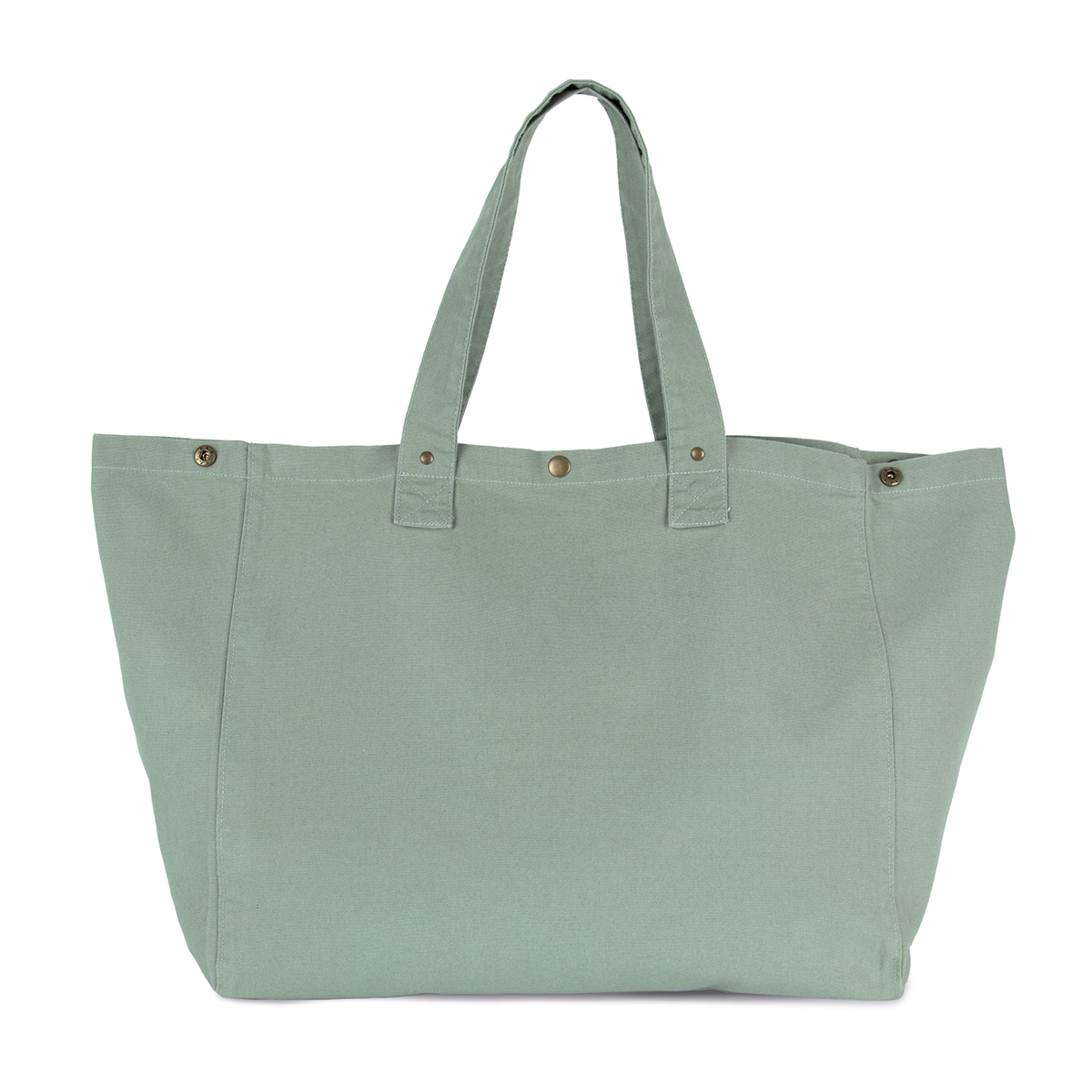 Kimood-strandtas-van-verwassen-katoen-66-x-37-cm-38-liter-bedrukken-washed-water-green