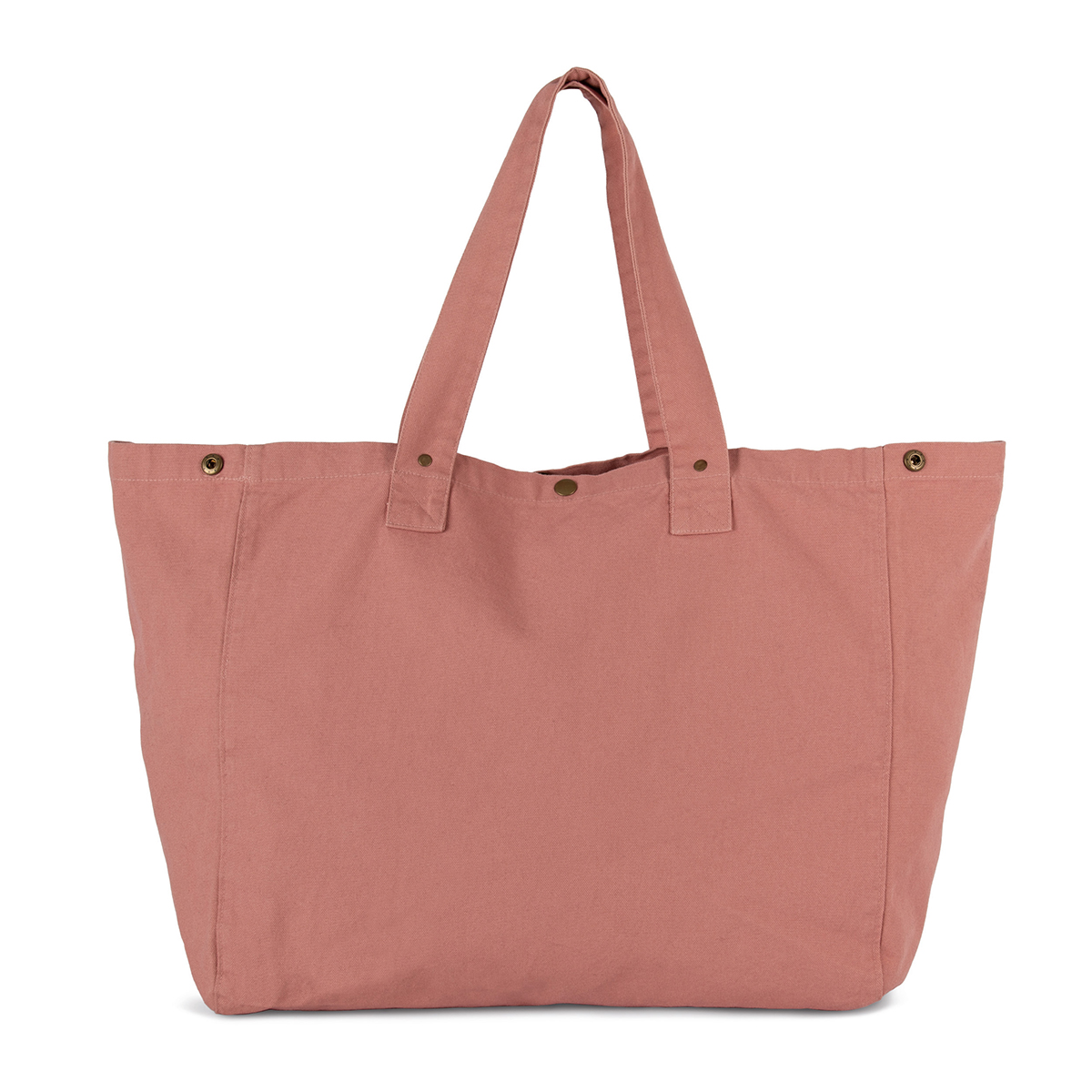 Kimood-strandtas-van-verwassen-katoen-66-x-37-cm-38-liter-bedrukken-washed-pink-ochre