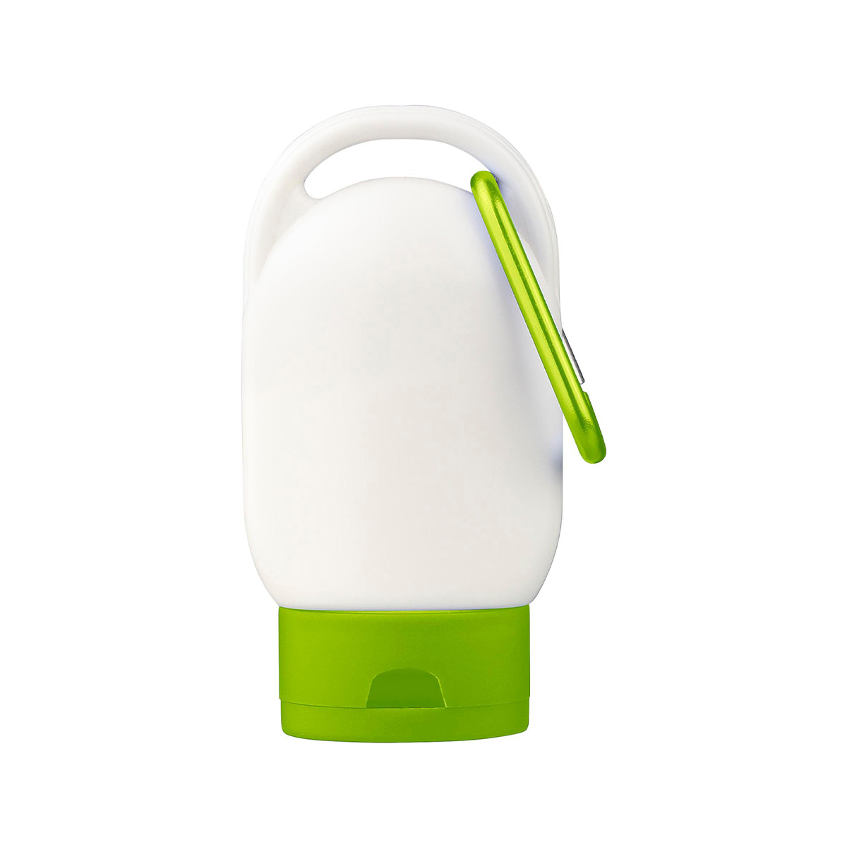 Zonnebrand-tube-SPF30-met-karabijnhaakje-bedrukken-lichtgroen