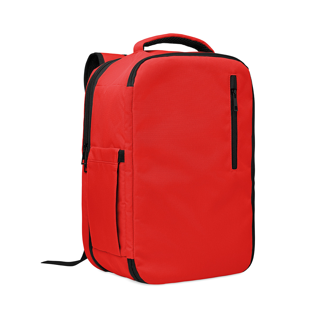 RPET-handbagage-rugzak-met-bagageriem-15-inch-laptopvak-25-x-40-cm-bedrukken-rood
