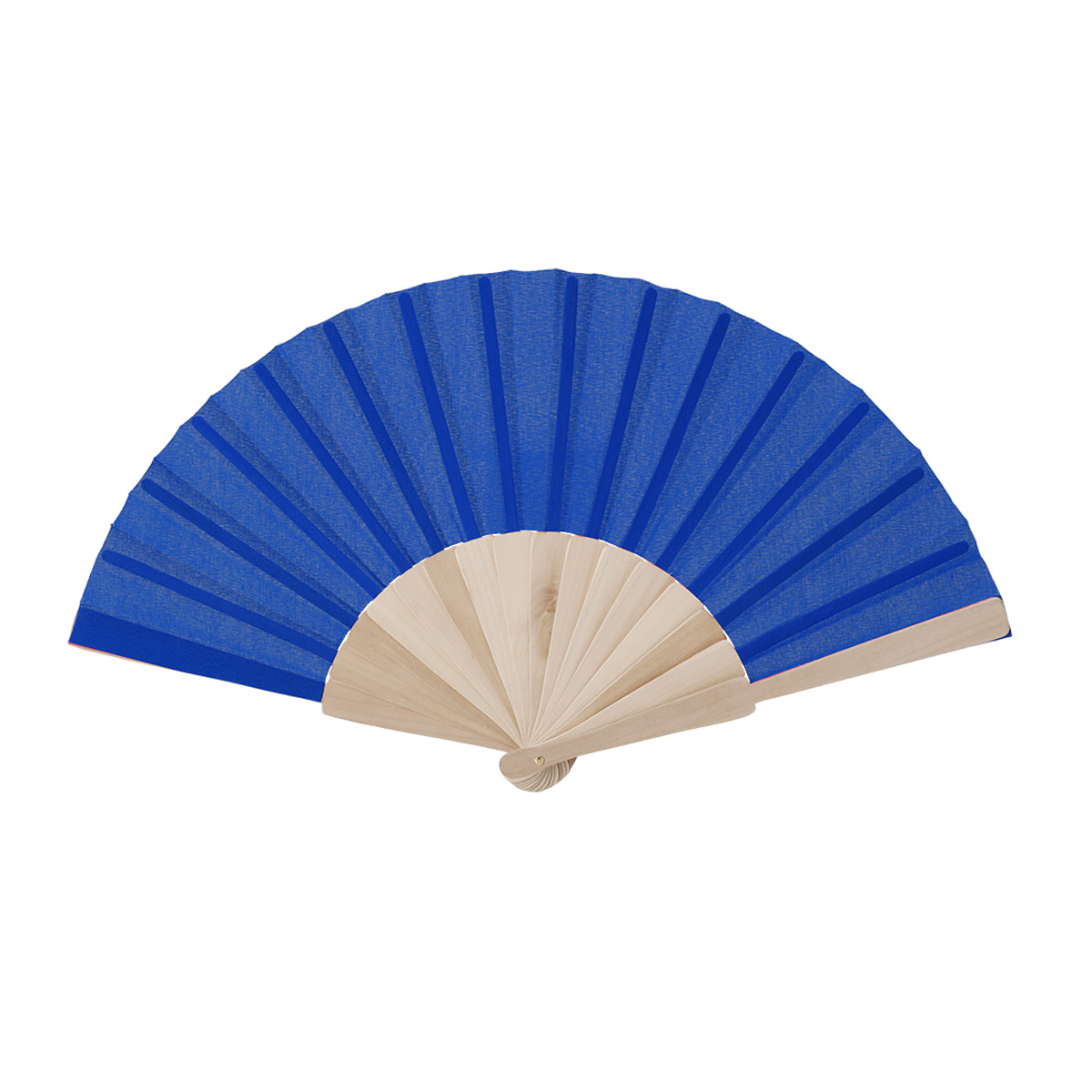 Houten-festival-waaier-190T-polyester-bedrukken-blauw