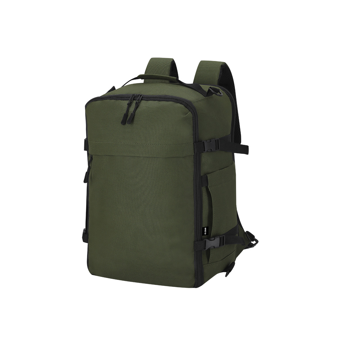 Handbagage-rugzak-600D-RPET-polyester-Laptopvak-15-inch-bedrukken-donkergroen