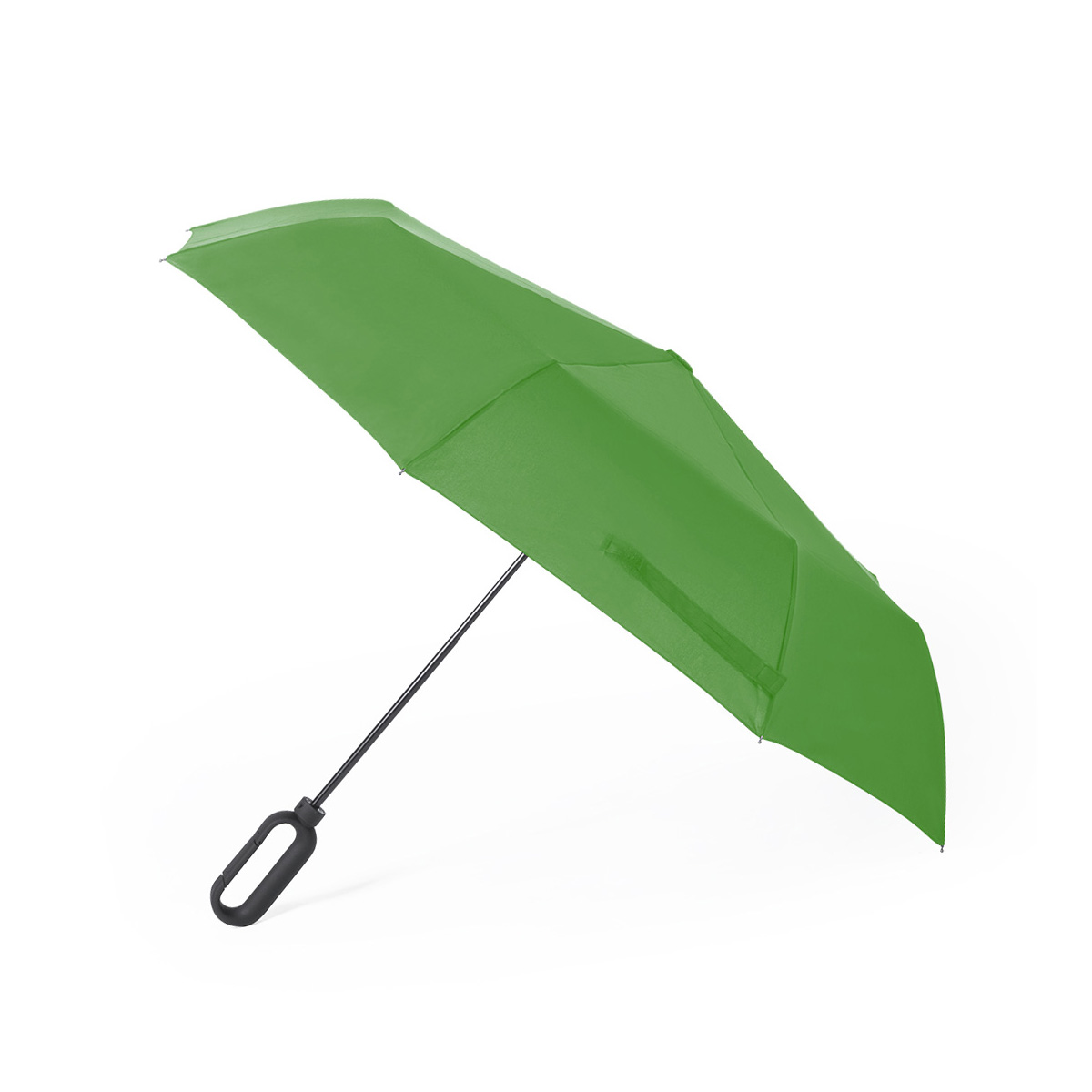 Opvouwbare-paraplu-met-karabijnhaak-190T-pongee-polyester-100-cm-bedrukken-groen