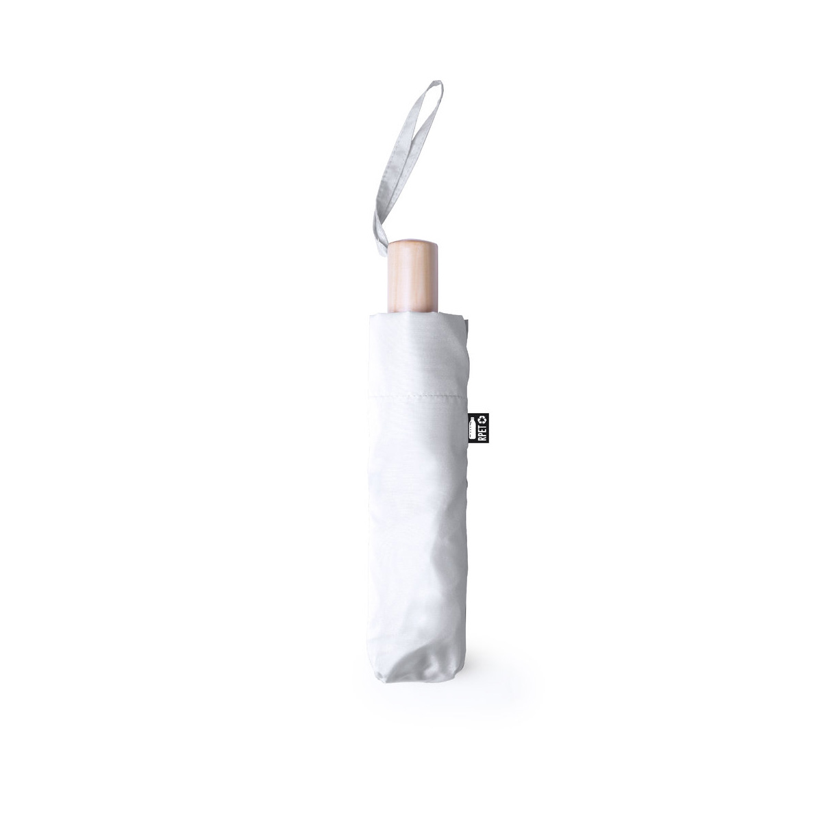Opvouwbare-RPET-paraplu-met-houten-handvat-95-cm-bedrukken-wit