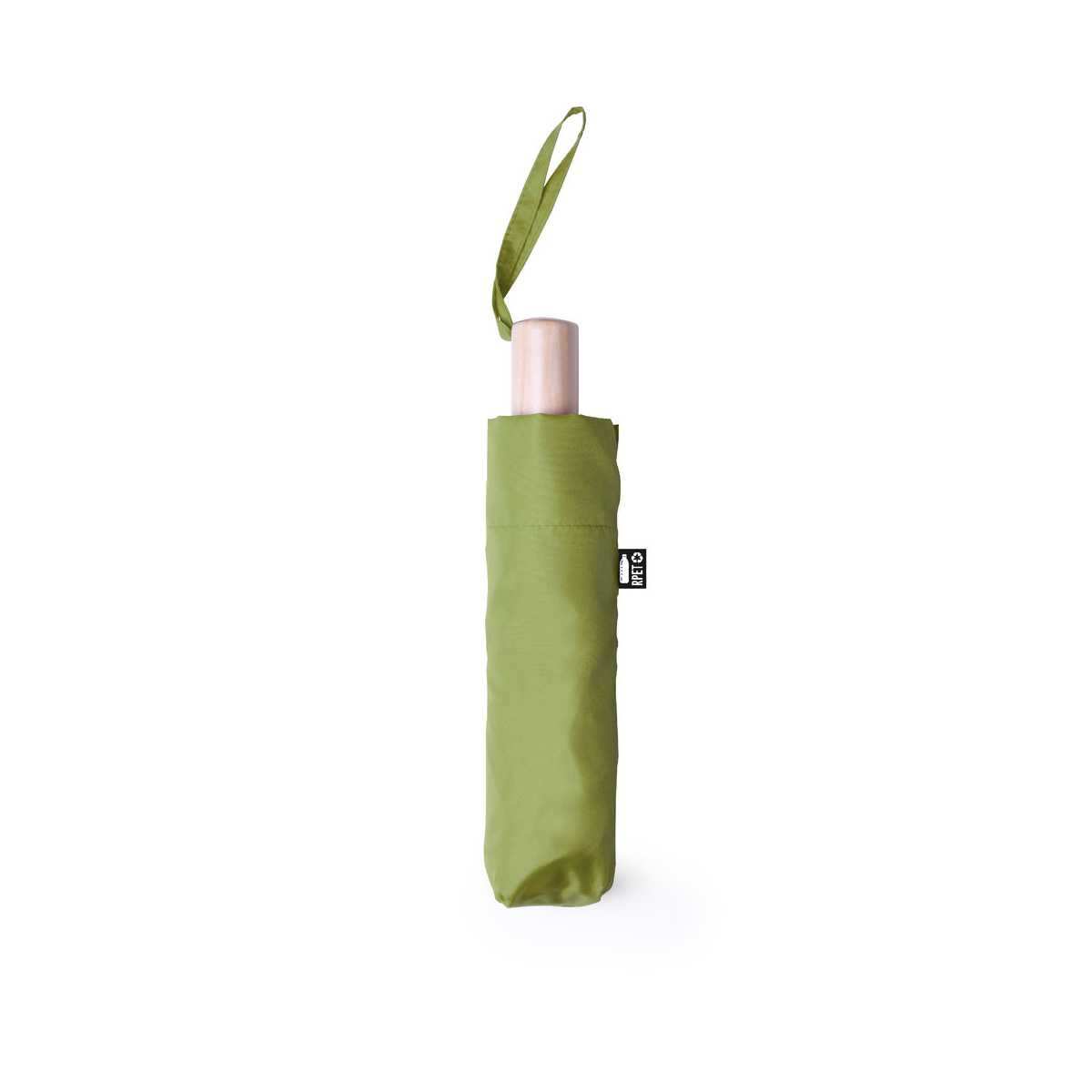 Opvouwbare-RPET-paraplu-met-houten-handvat-95-cm-bedrukken-groen