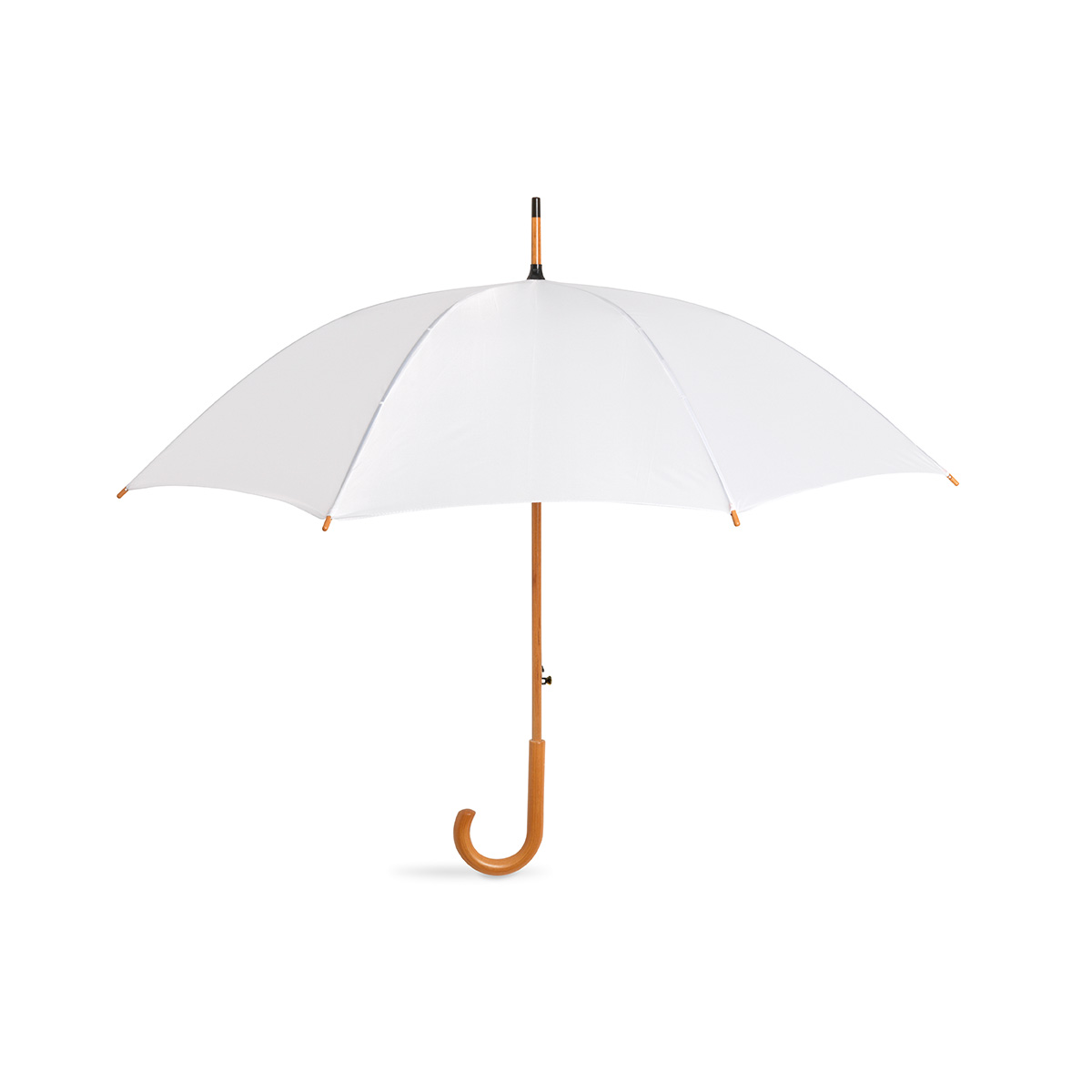 Paraplu-met-houten-steel-190T-polyester-103-cm-bedrukken-wit