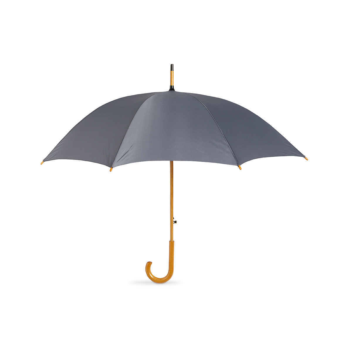 Paraplu-met-houten-steel-190T-polyester-103-cm-bedrukken-grijs