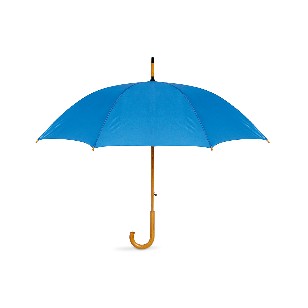 Paraplu-met-houten-steel-190T-polyester-103-cm-bedrukken-blauw