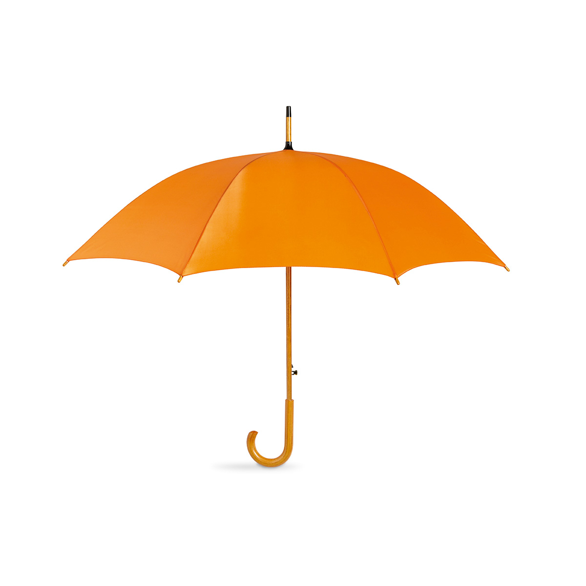 Paraplu-met-houten-steel-190T-polyester-103-cm-bedrukken-oranje