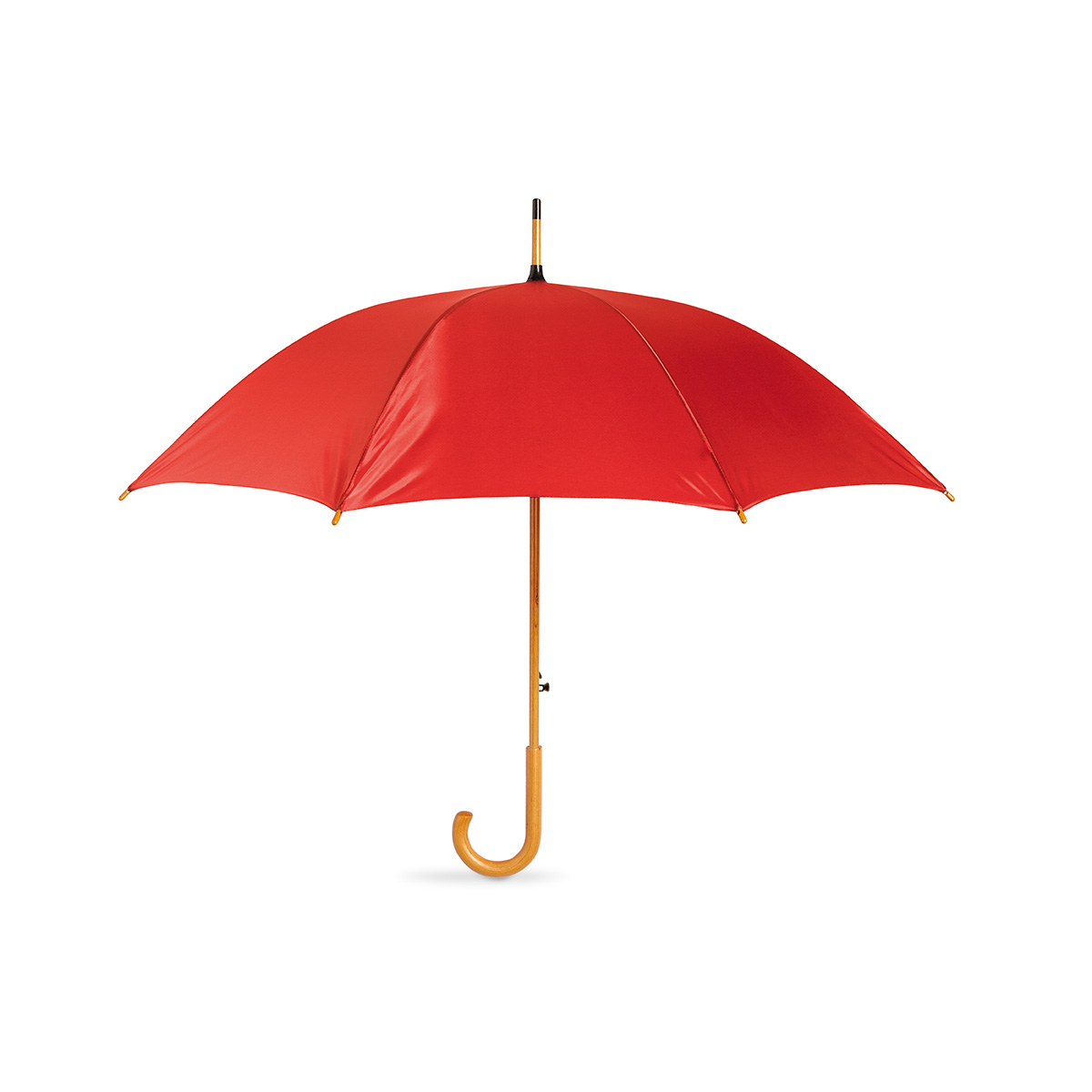 Paraplu-met-houten-steel-190T-polyester-103-cm-bedrukken-rood