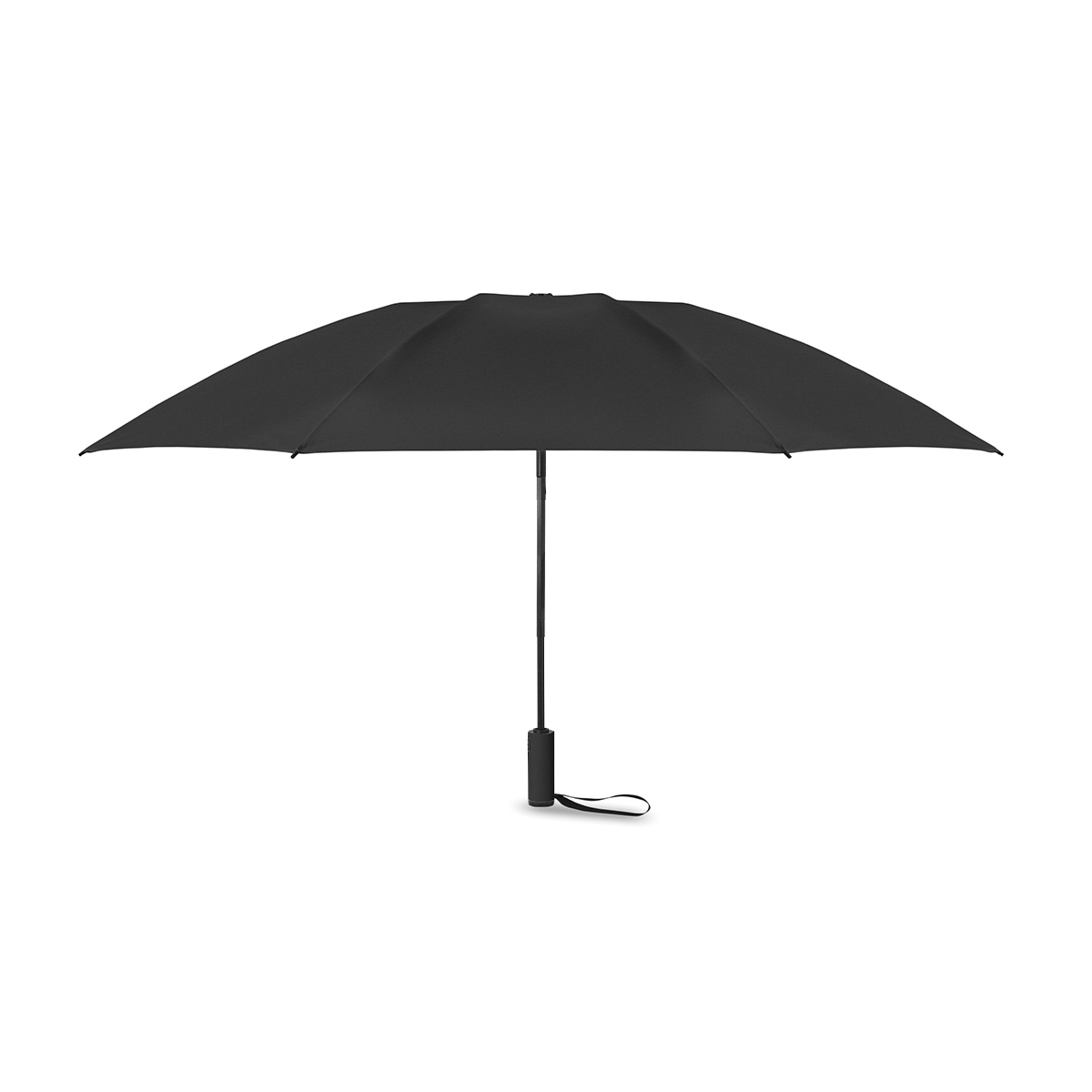 Stormparaplu-met-opberghoesje-190T-RPET-pongee-polyester-107-cm-bedrukken-zwart
