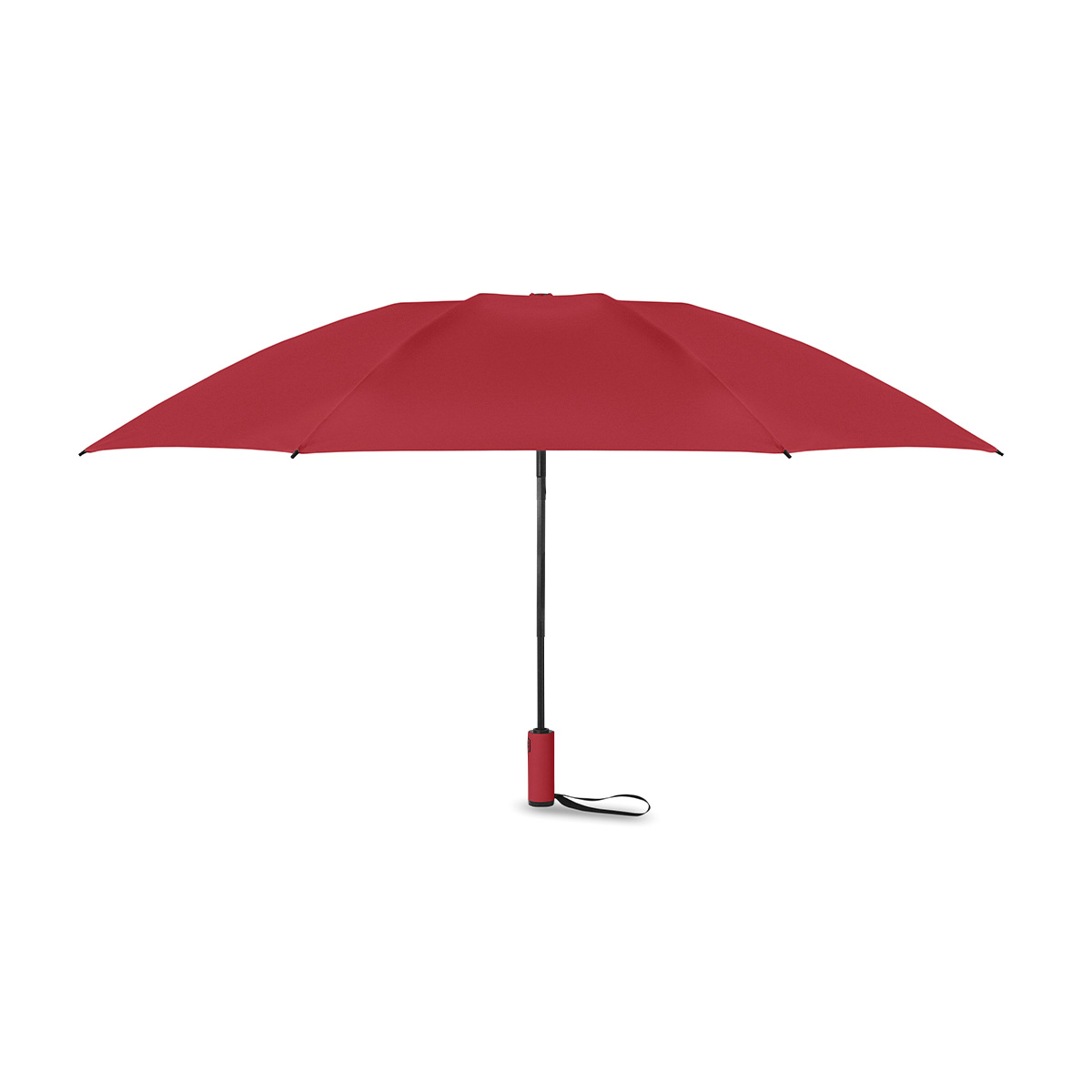 Stormparaplu-met-opberghoesje-190T-RPET-pongee-polyester-107-cm-bedrukken-rood