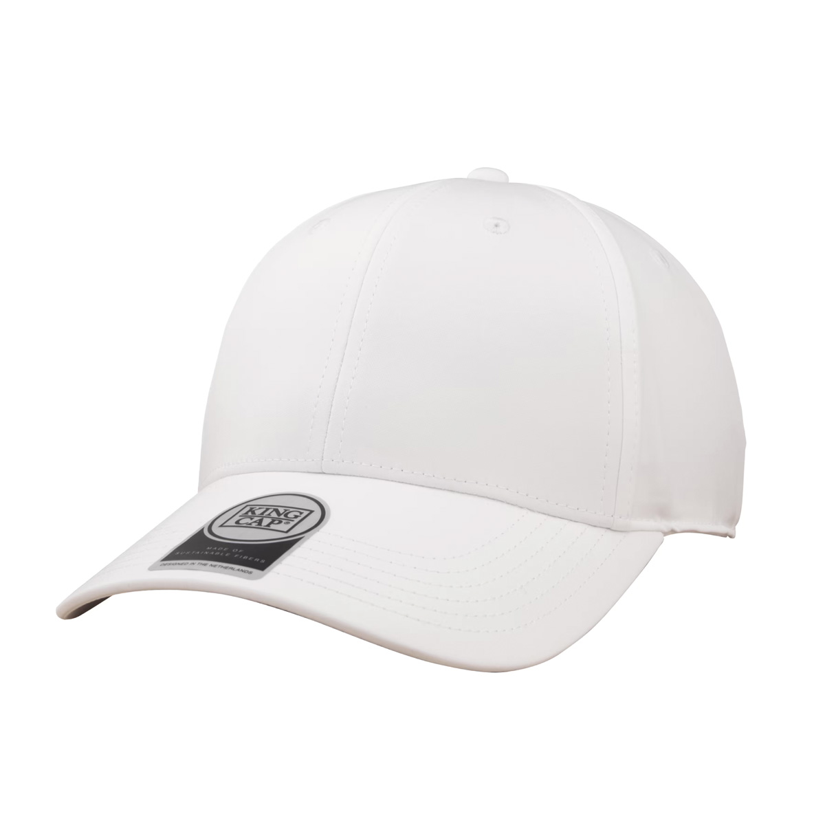 Luxe-pet-Kingcap-Gerecycled-polyester-Baseball-cap-bedrukken-wit