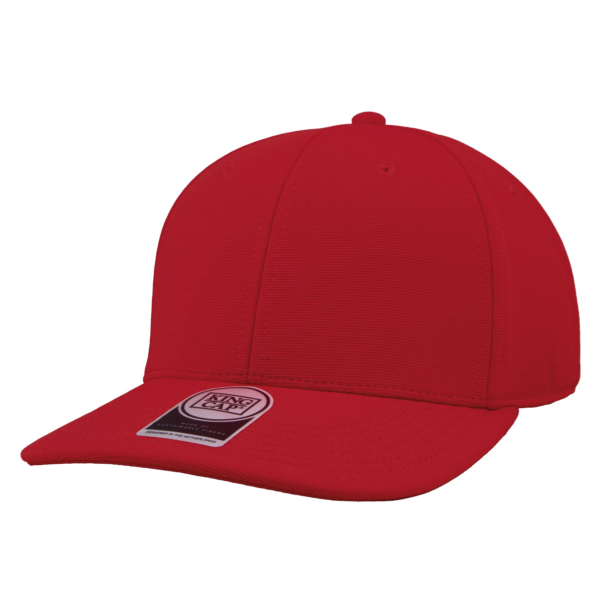 Sportpet-Kingcap-UPF50-Gerecycled-polyester-Baseball-cap-bedrukken-rood