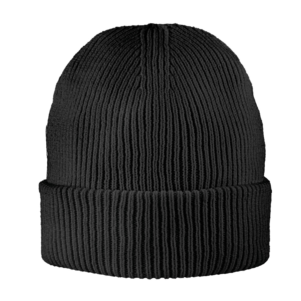 Kingcap-beanie-geribd-Met-omslagrand-Gerecycled-polyester-bedrukken-zwart