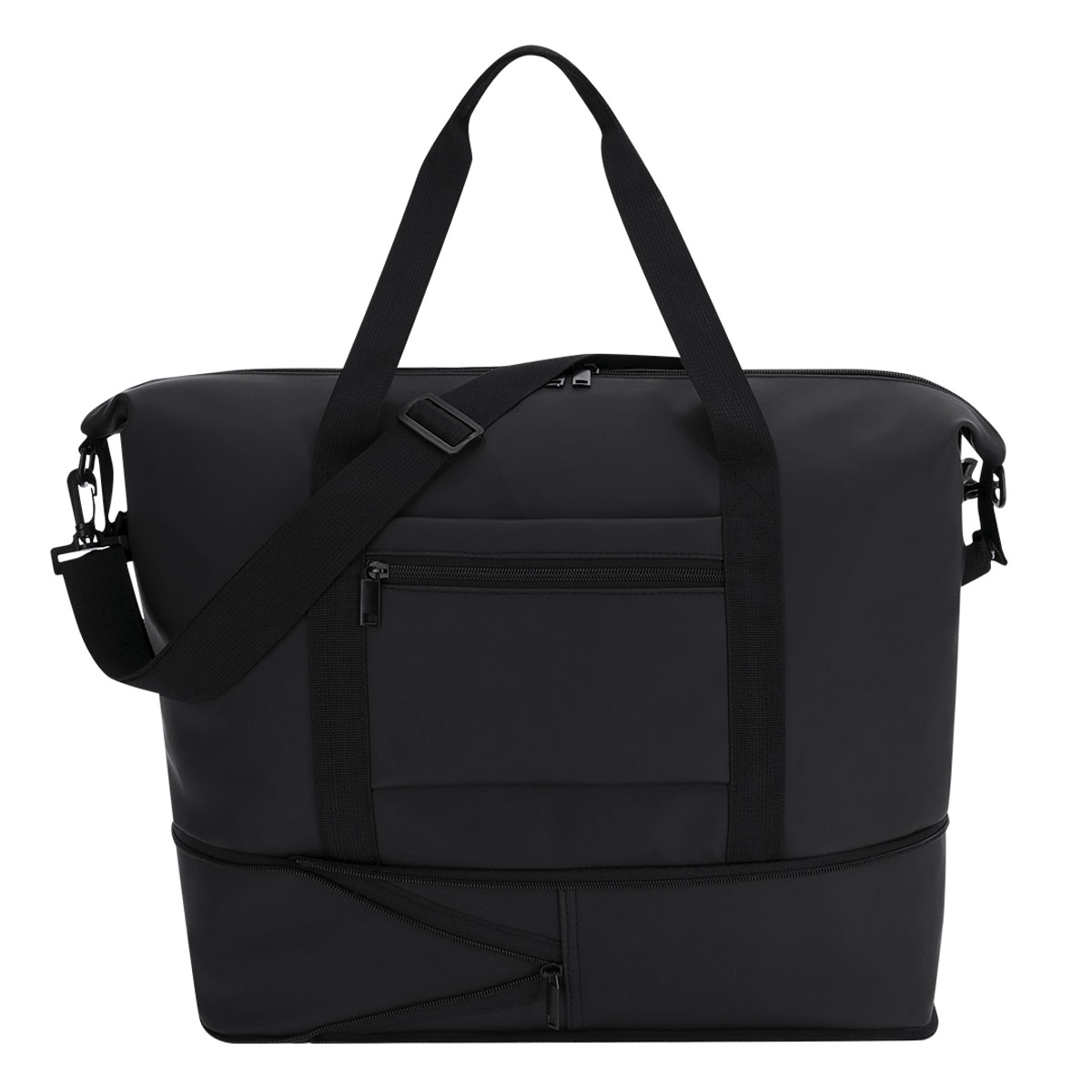 Uitschuifbare-reistas-PU-Met-trolleyband-en-verstelbare-schouderriem-58-x-42-cm-bedrukken-zwart